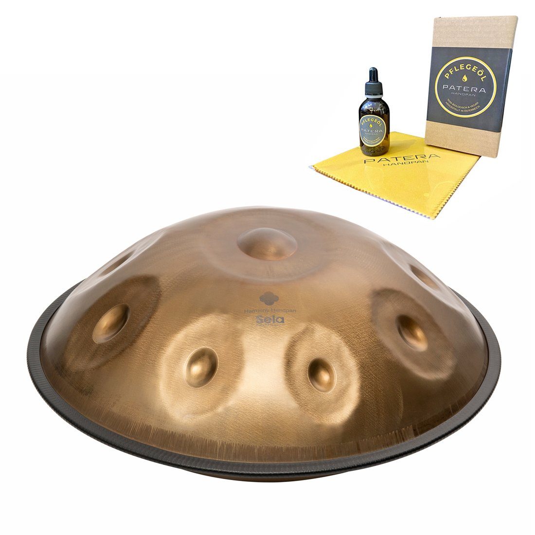 Handpan Sela SE 201 Harmony Handpan D Kurd mit Pflege-Öl