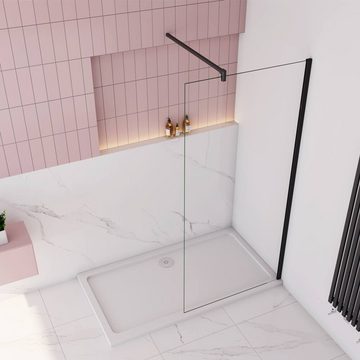 duschspa Duschwand 185cm 6mm klares Glaswand Seitenwand Walkin Duschtrennwand, Einscheibensicherheitsglas, Sicherheitsglas, (Set), Glas, Nano Glas