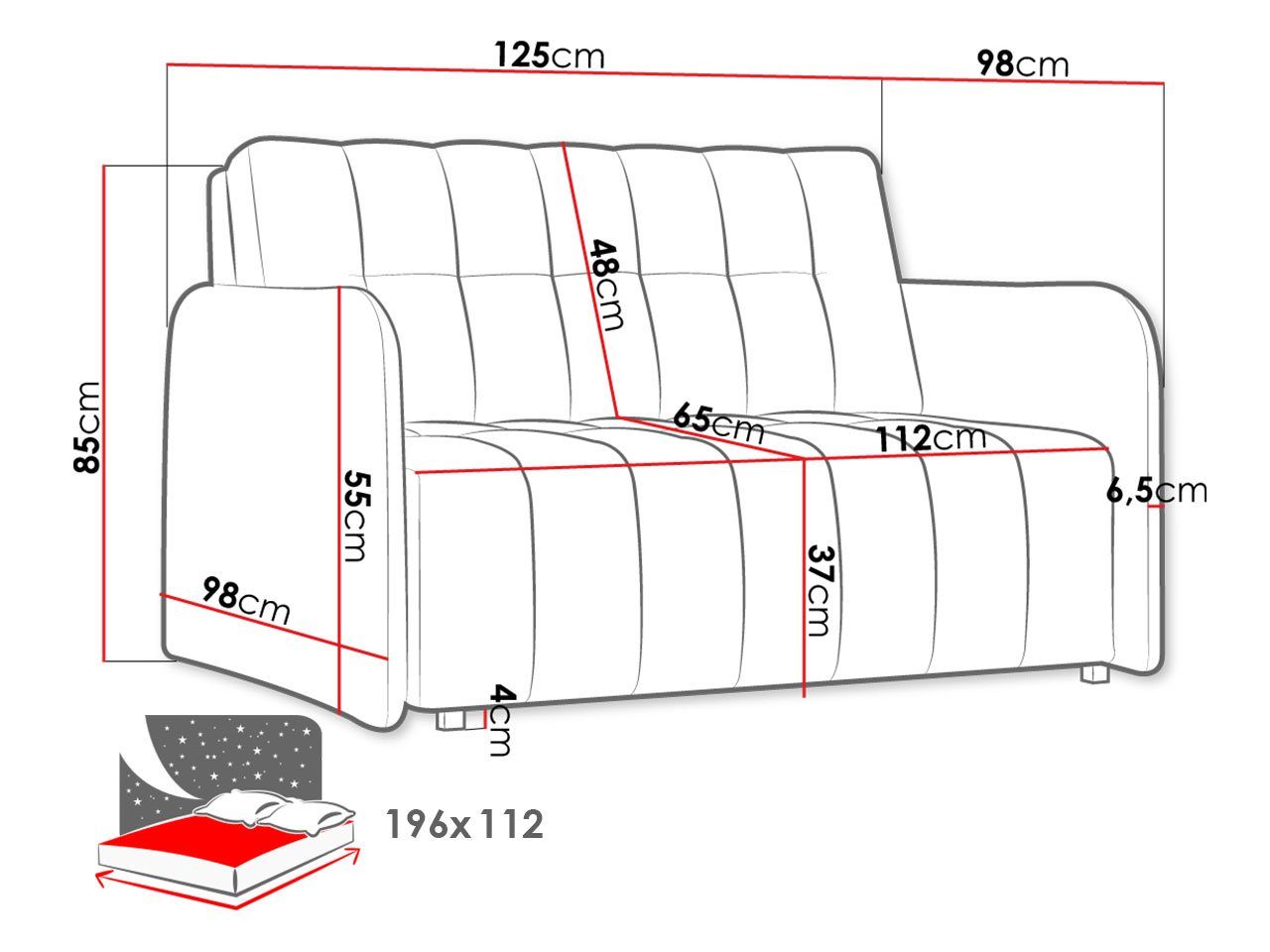 Schlafsofa und II, Polstersofa Schlaffunktion, 2 Viva Kissen, MIRJAN24 Bettkasten Sitzer Grand Wohnlandschaft 03 Country mit inkl.