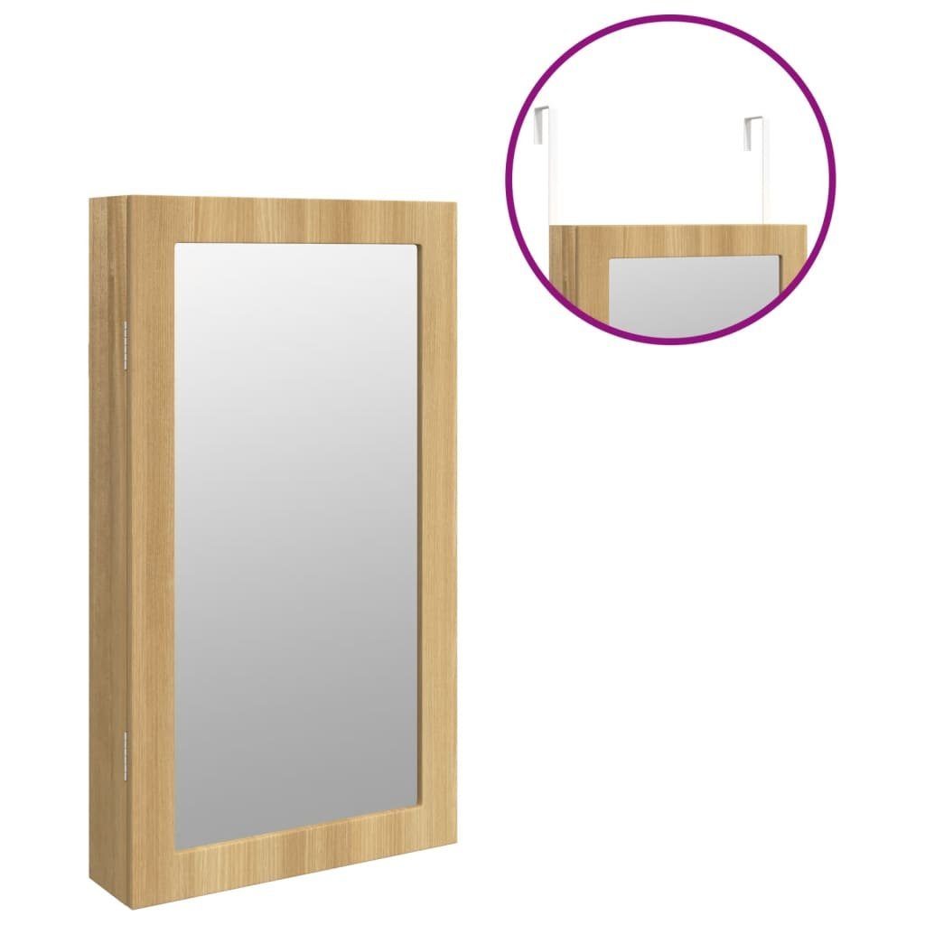LED-Beleuchtung Spiegel (1-St) vidaXL Braun | Braun Wandmontage mit Spiegel-Schmuckschrank