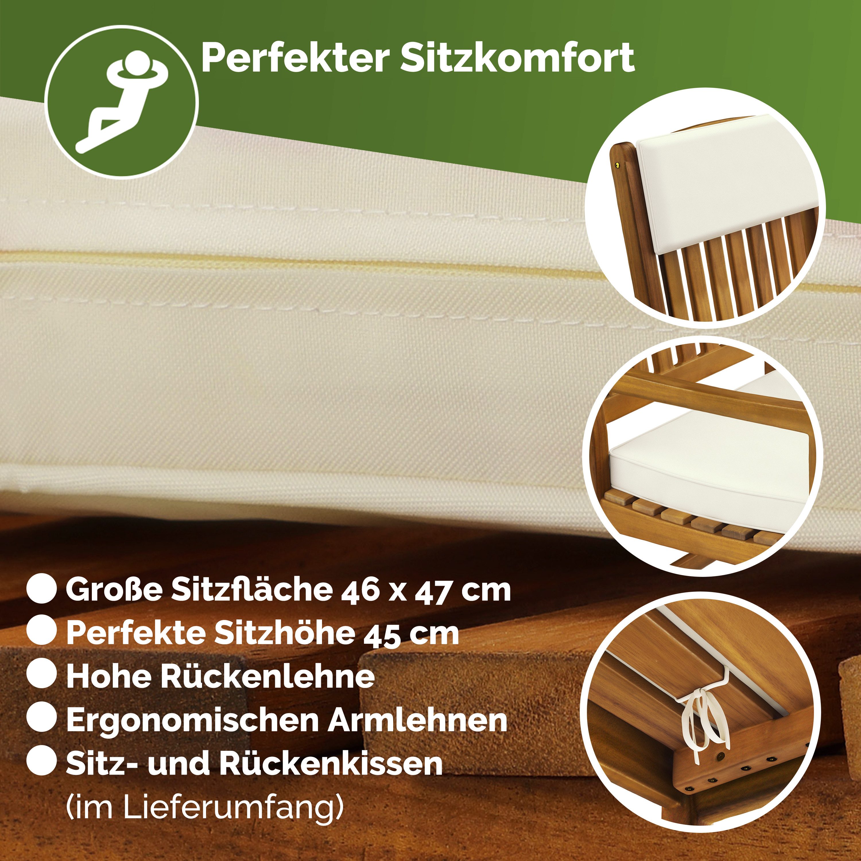 Casaria Schaukelstuhl, Gartenstuhl Schaukelstuhl Holz 160kg Belastbar Garte günstig online kaufen