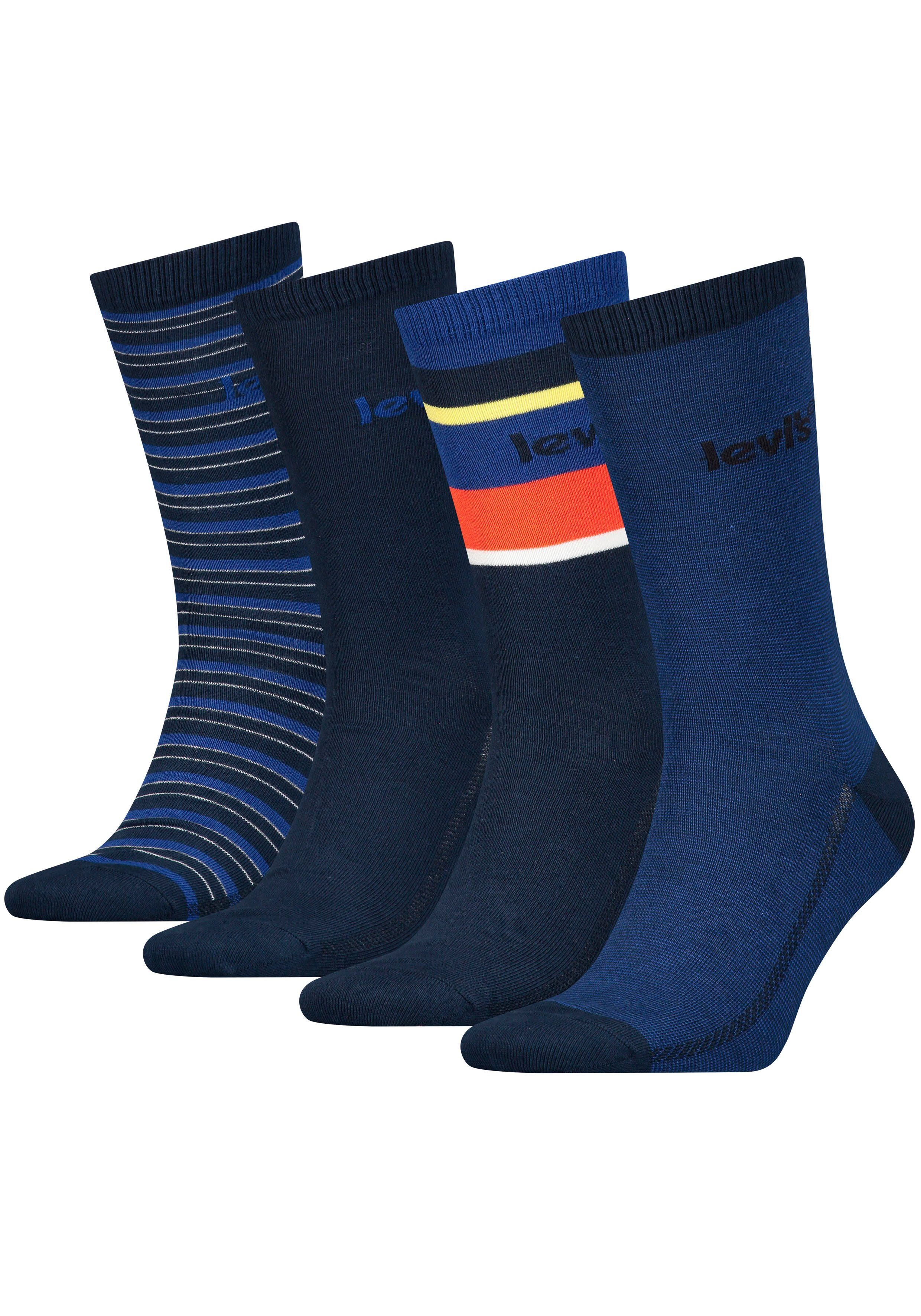 Levi's® Socken (Packung, 4-Paar) LEVIS GIFTBOX REG CUT STRIPE 4P