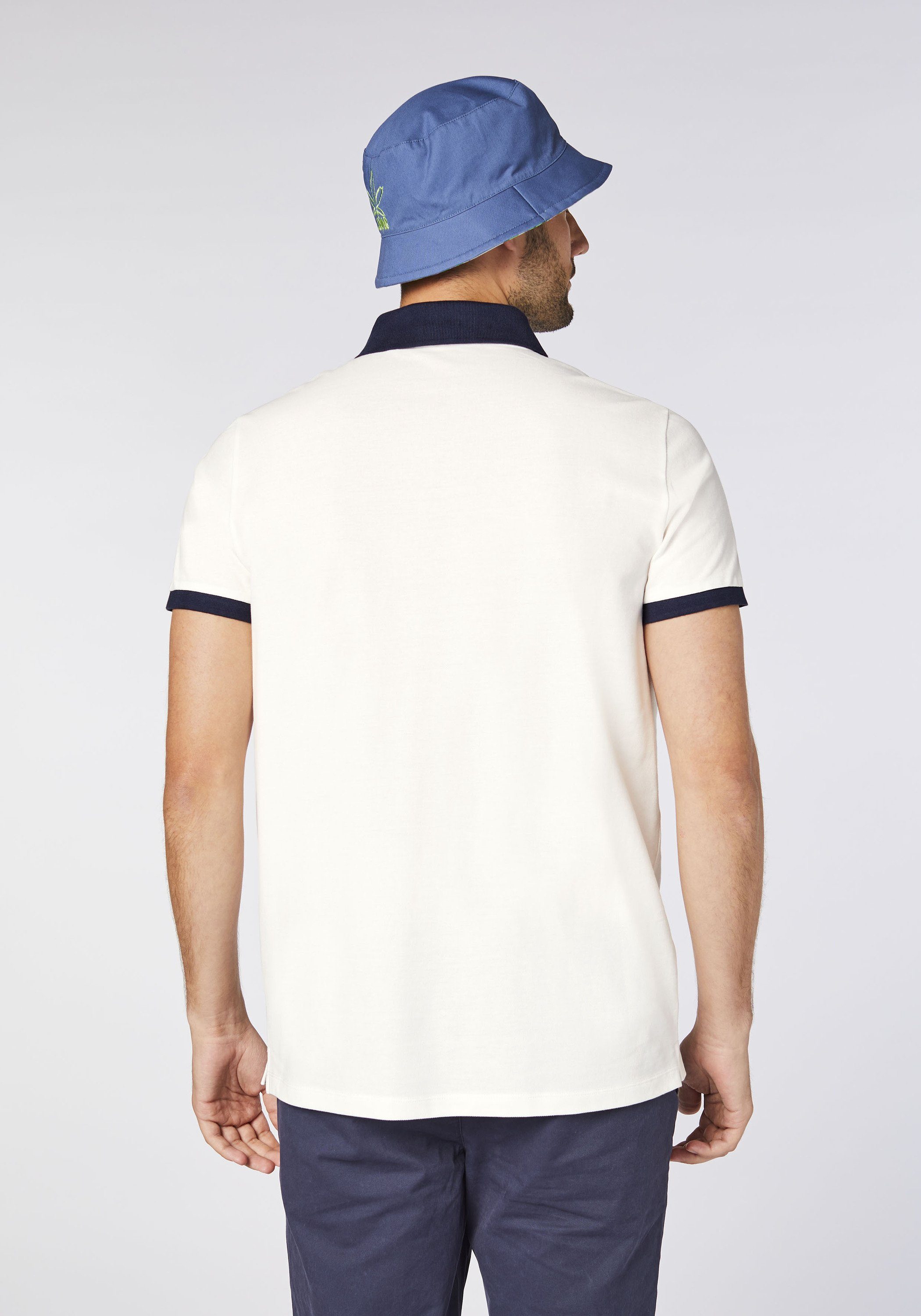 Chiemsee Poloshirt Poloshirt Baumwolle mit 1 aus Logo-Blockstreifen weiß