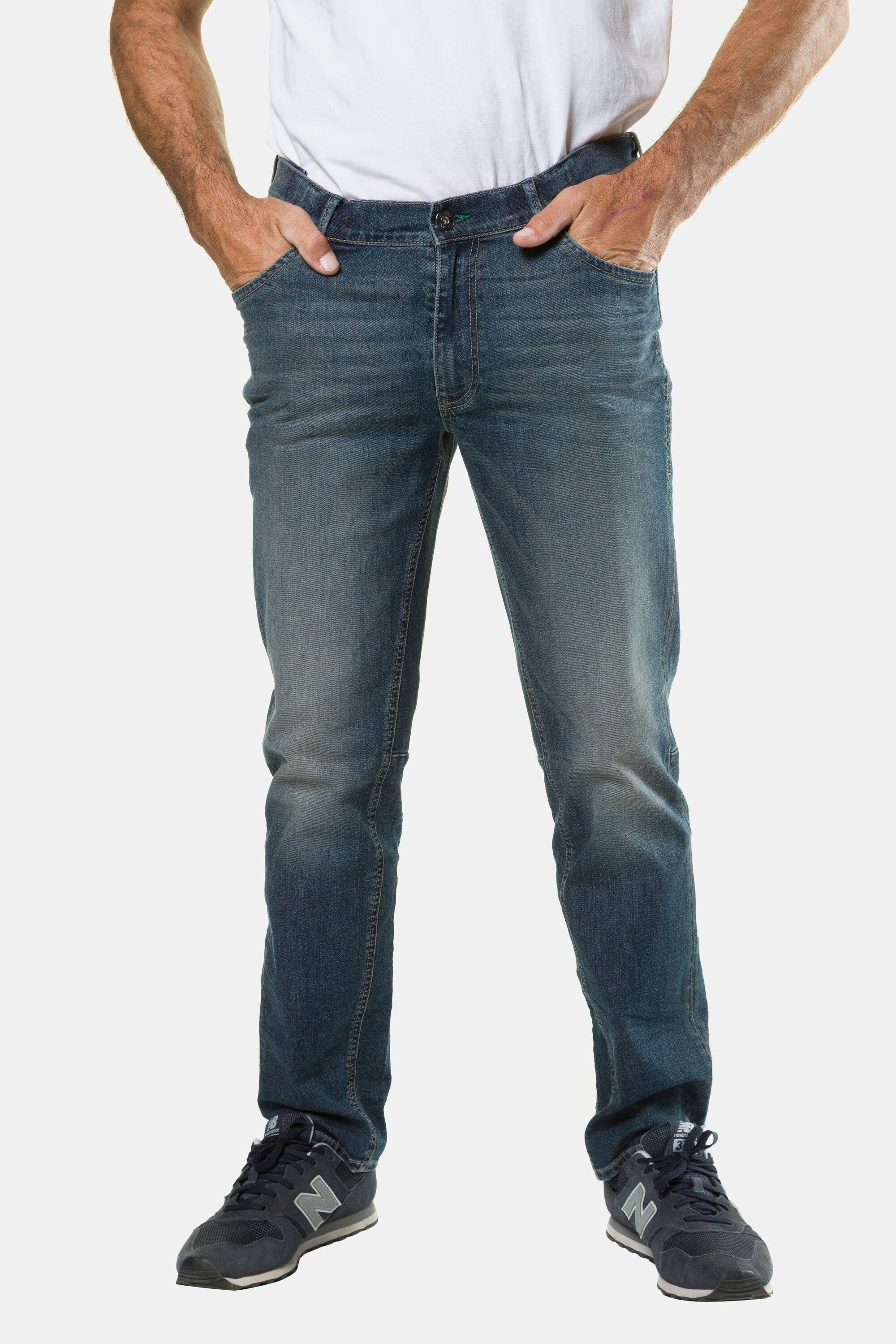 JP1880 Cargohose Jeans Denim Traveller-Bund Straight Fit blue stone