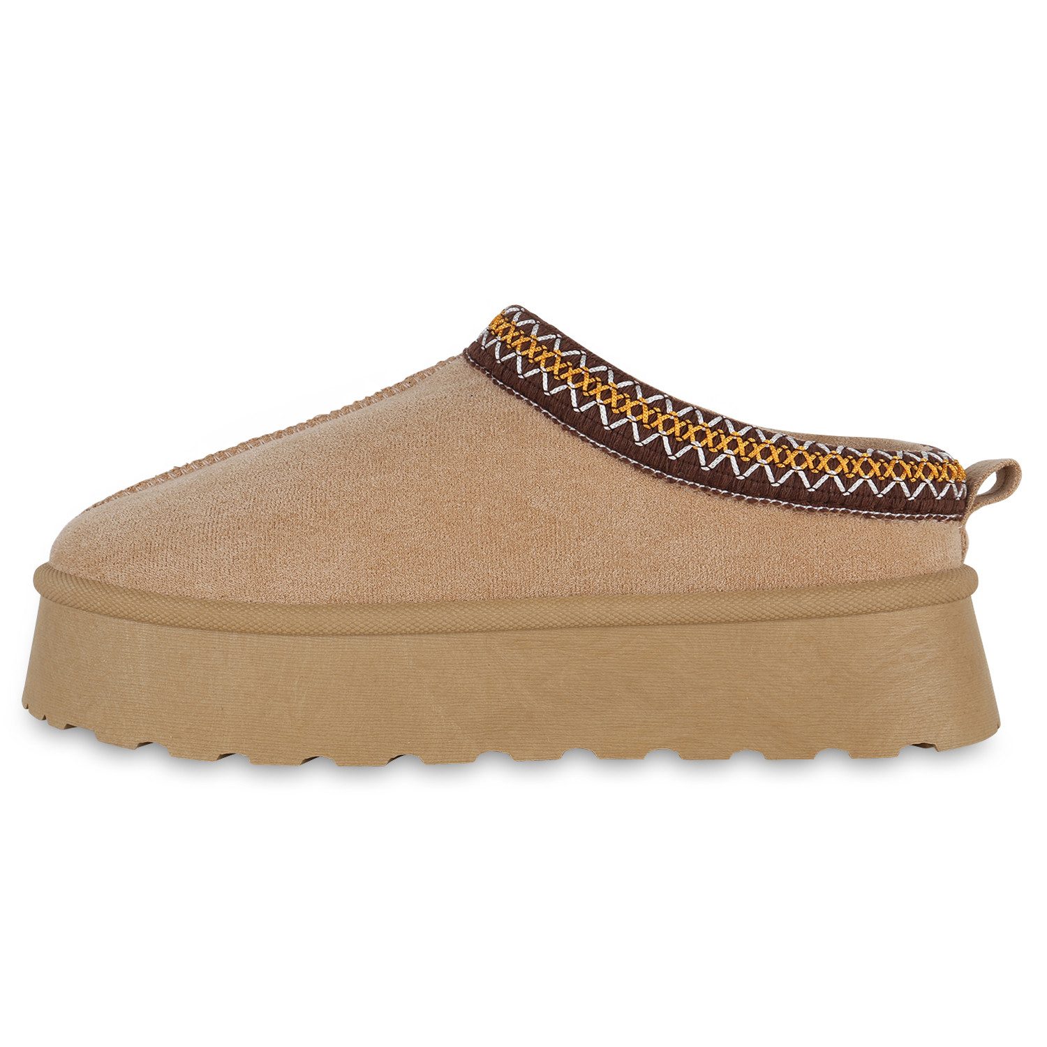 VAN HILL 840875 Hausschuh Damen Hausschuhe Lisa Plateau Pantoffeln warm gefüttert Slip-On – Bild 3 von 4
