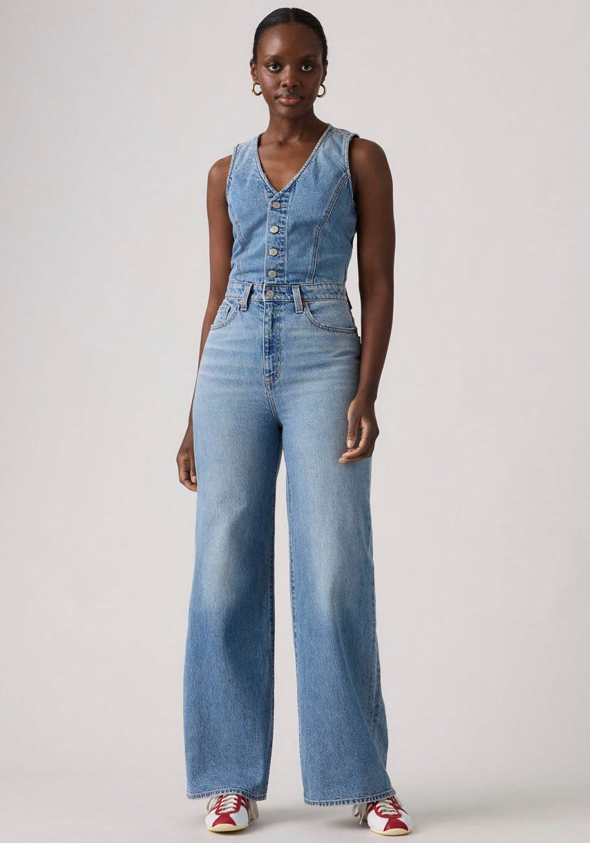 Levi's® Overall DNM VEST WIDELG JUMPSUIT figurbetonende Passform mit weiter Beinform