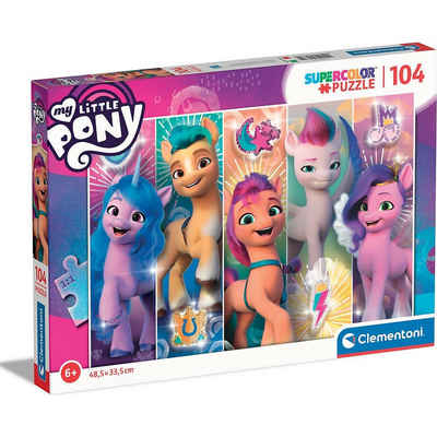 Clementoni® Puzzle Supercolor Puzzle - My little Pony, 104 Teile, Puzzleteile