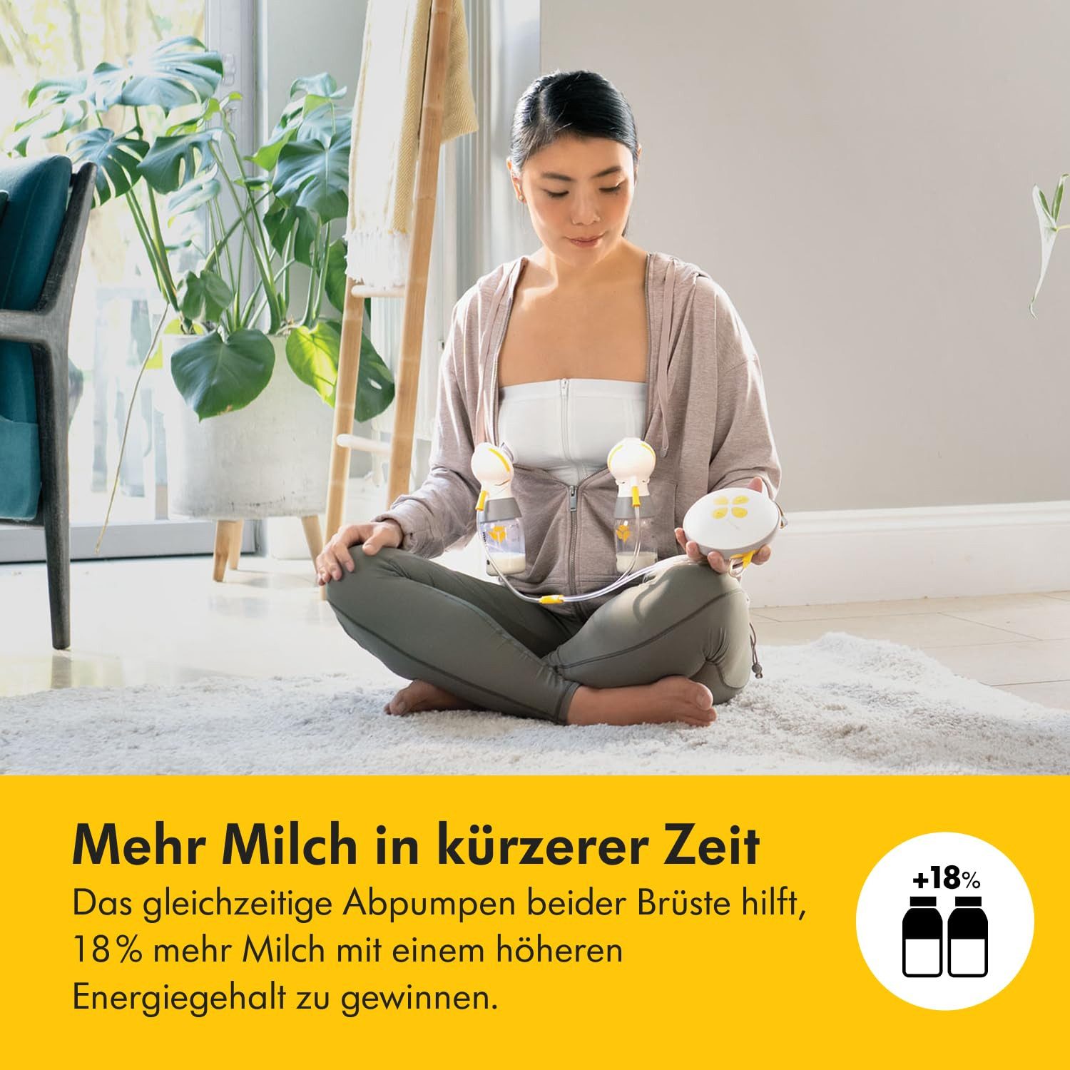 MEDELA Doppelmilchpumpe Swing Maxi Doppelmilchpumpe Muttermilchpumpe für unterwegs tragbar, Einfaches Abpumpen und Füttern / Natural Motion Technologie – Bild 4 von 5