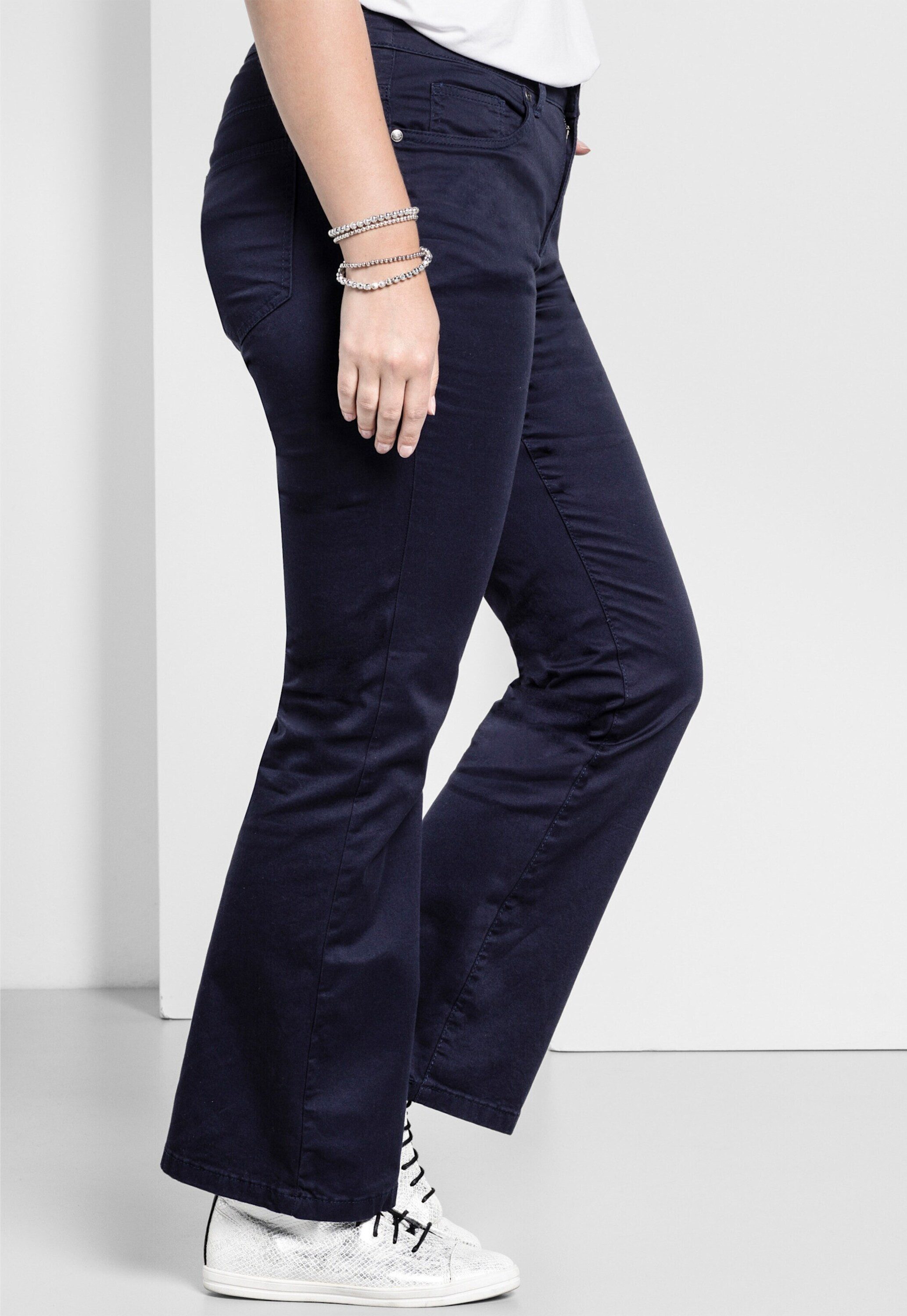 Sheego Jerseyhose Bootcut-Hose Elastische Twill-Qualität – Bild 3 von 5