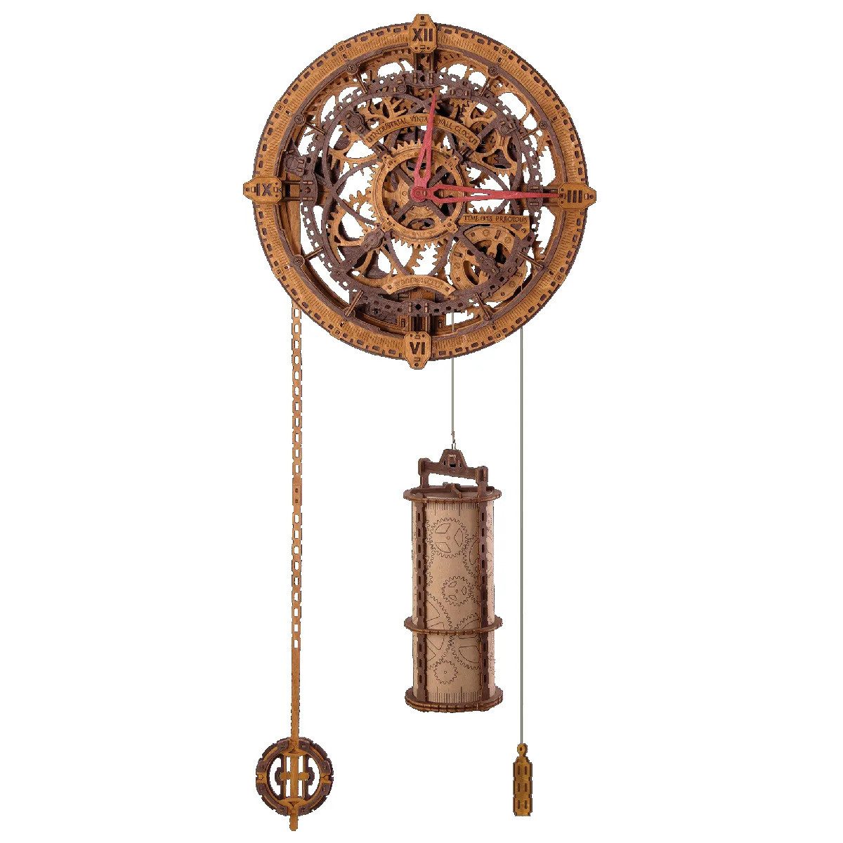 Wooden City Modellbausatz 3D Holzpuzzle Steampunk Wanduhr mit Mechanischem Antrieb DIY Bausatz, (421-tlg), Made in Poland