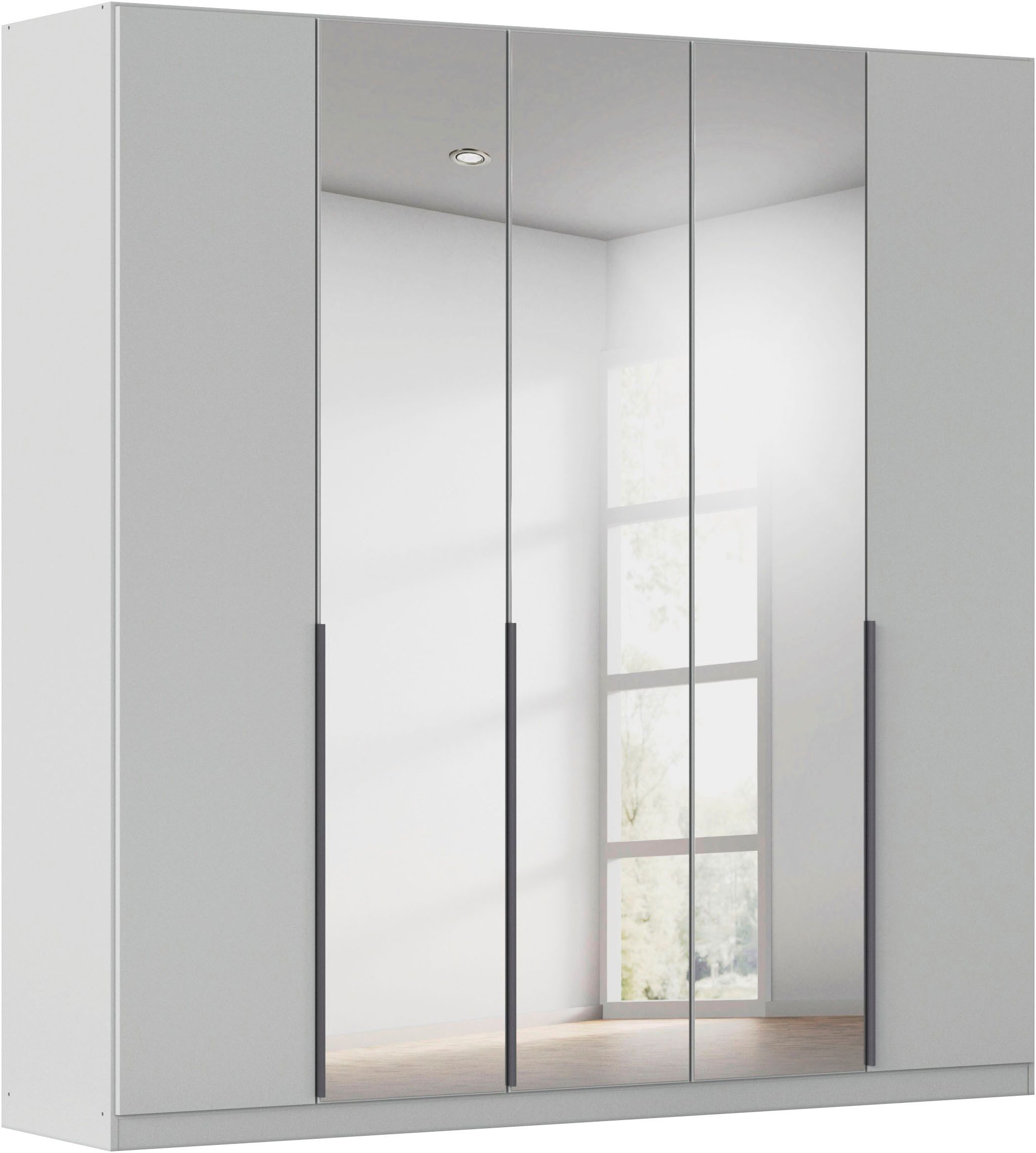 OTTO home Drehtürenschrank Kleiderschrank Schrank Garderobe AGORDO mit Dekor- oder Hochglanzfront (in zwei Griff-Farben, Breiten 91-405 cm) durchdachte Innenausstattung, in 8 Breiten und 2 Höhen MADE IN GERMANY