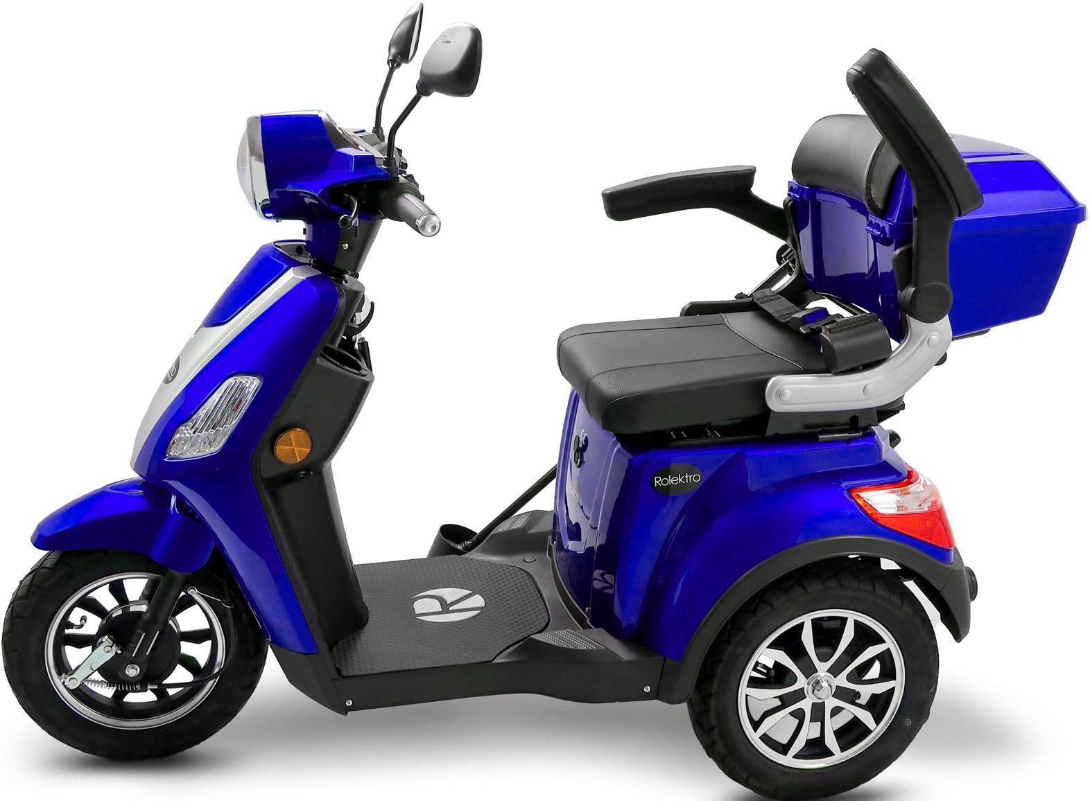 Rolektro Elektromobil Rolektro E-Trike 25 Lithium (mit 1000 V.3, W, Topcase) blau km/h, 25 Akku