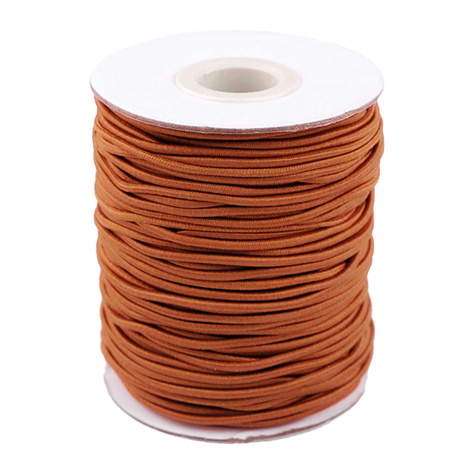 maDDma Gummiband 50m extra starke Gummikordel 2mm, verschiedene Farben, orangebraun