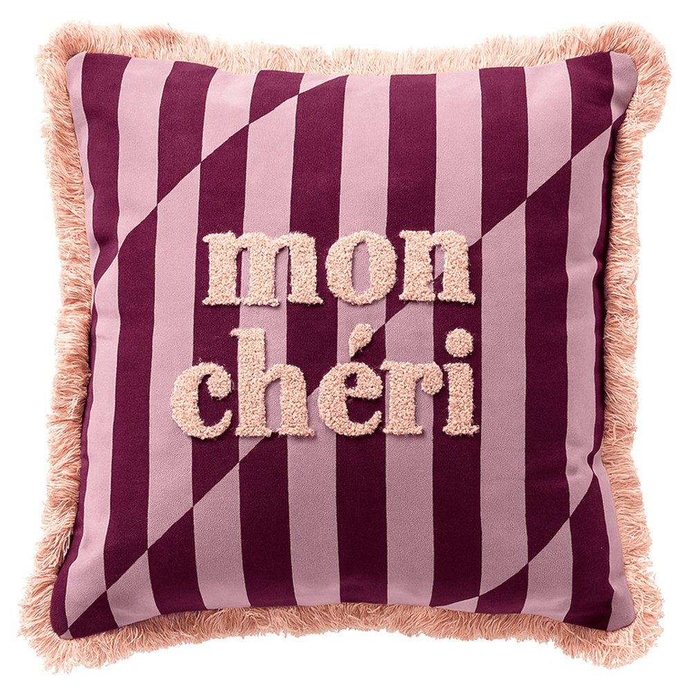 Dutch Decor Kissenhülle 'Chéri' 45 x 45 cm Rosebud - Rosa, Fransen