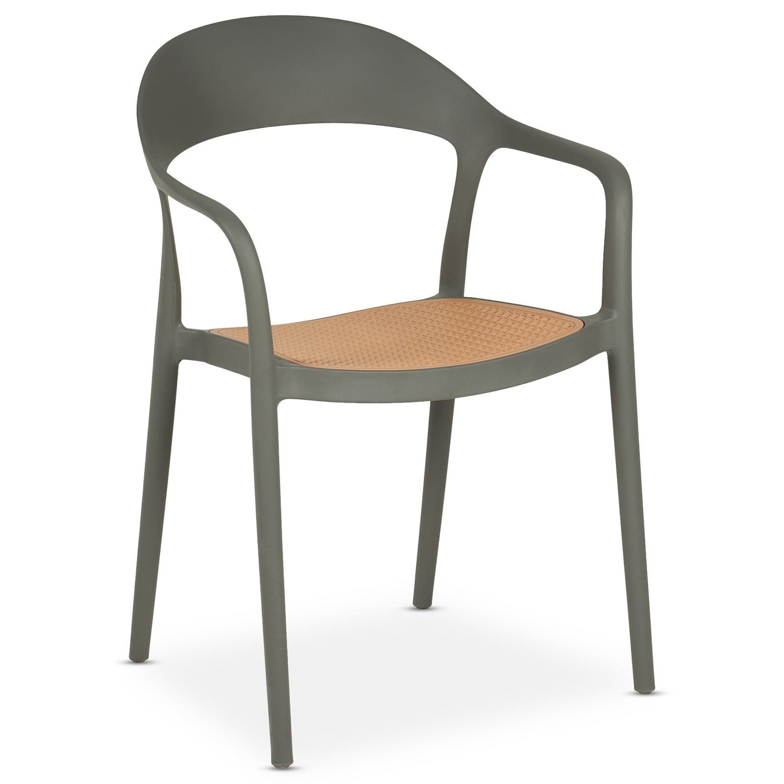 IDIMEX Garten-Essgruppe LAVANDA, (7-tlg), 6er Sitzgruppe, Tisch und 6 Stühle mit Wiener Geflecht Optik grau