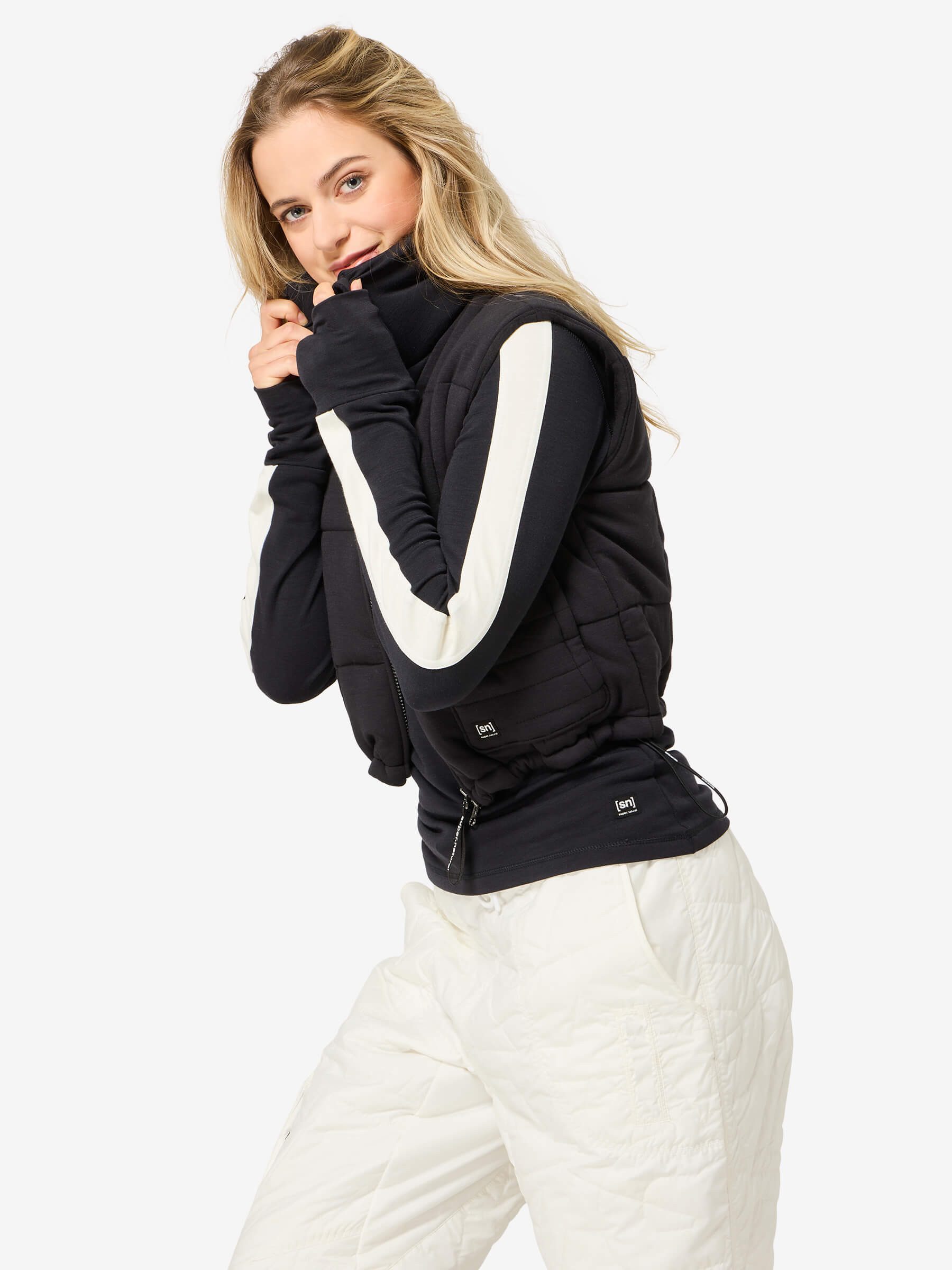 SUPER.NATURAL Outdoorjacke für Damen,Merino W PUFFY DWR VEST mit Tier-Motiv, atmungsaktiv