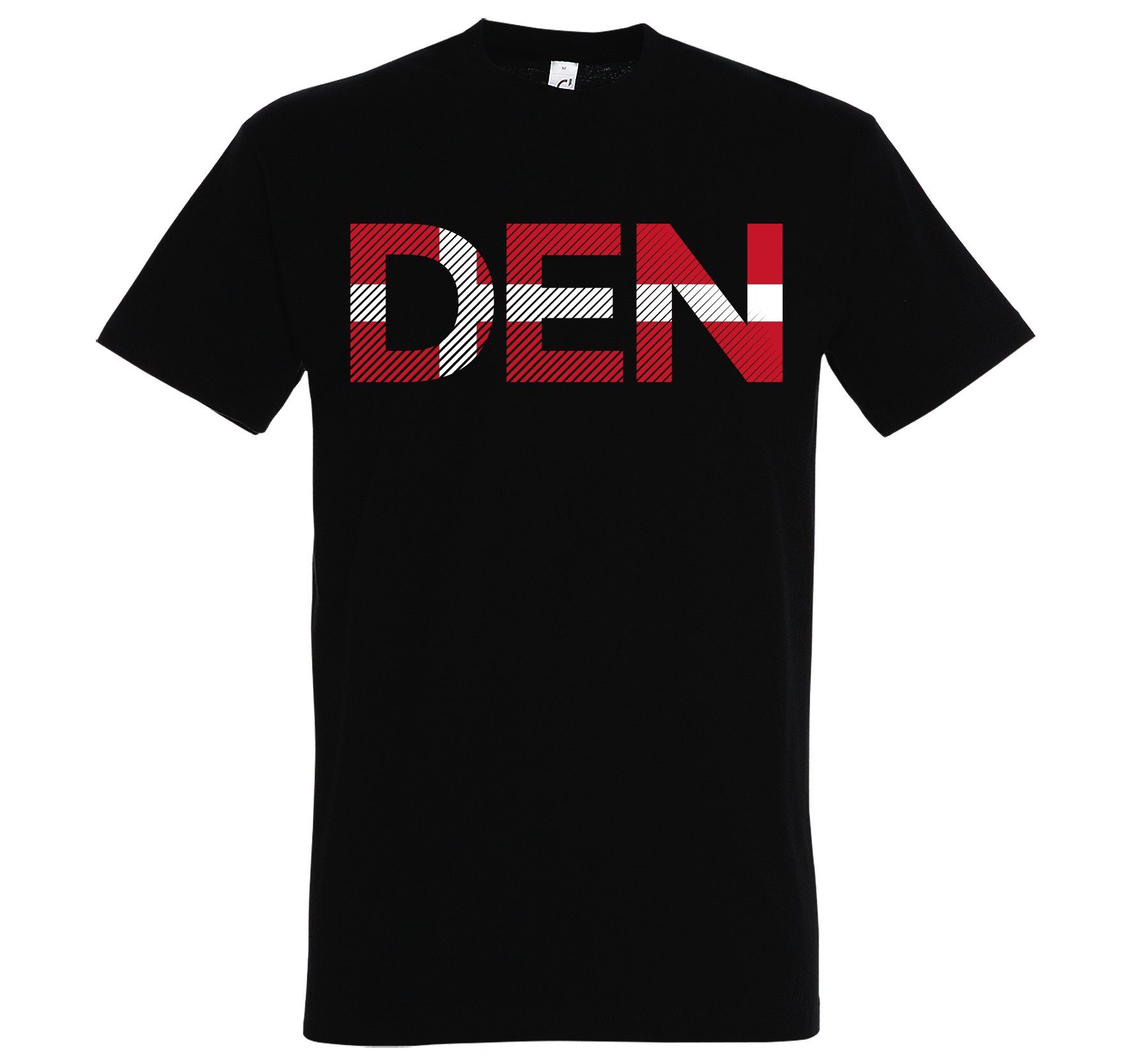 Youth Designz T-Shirt Dänemark mit Trendigem Frontdruck Schwarz