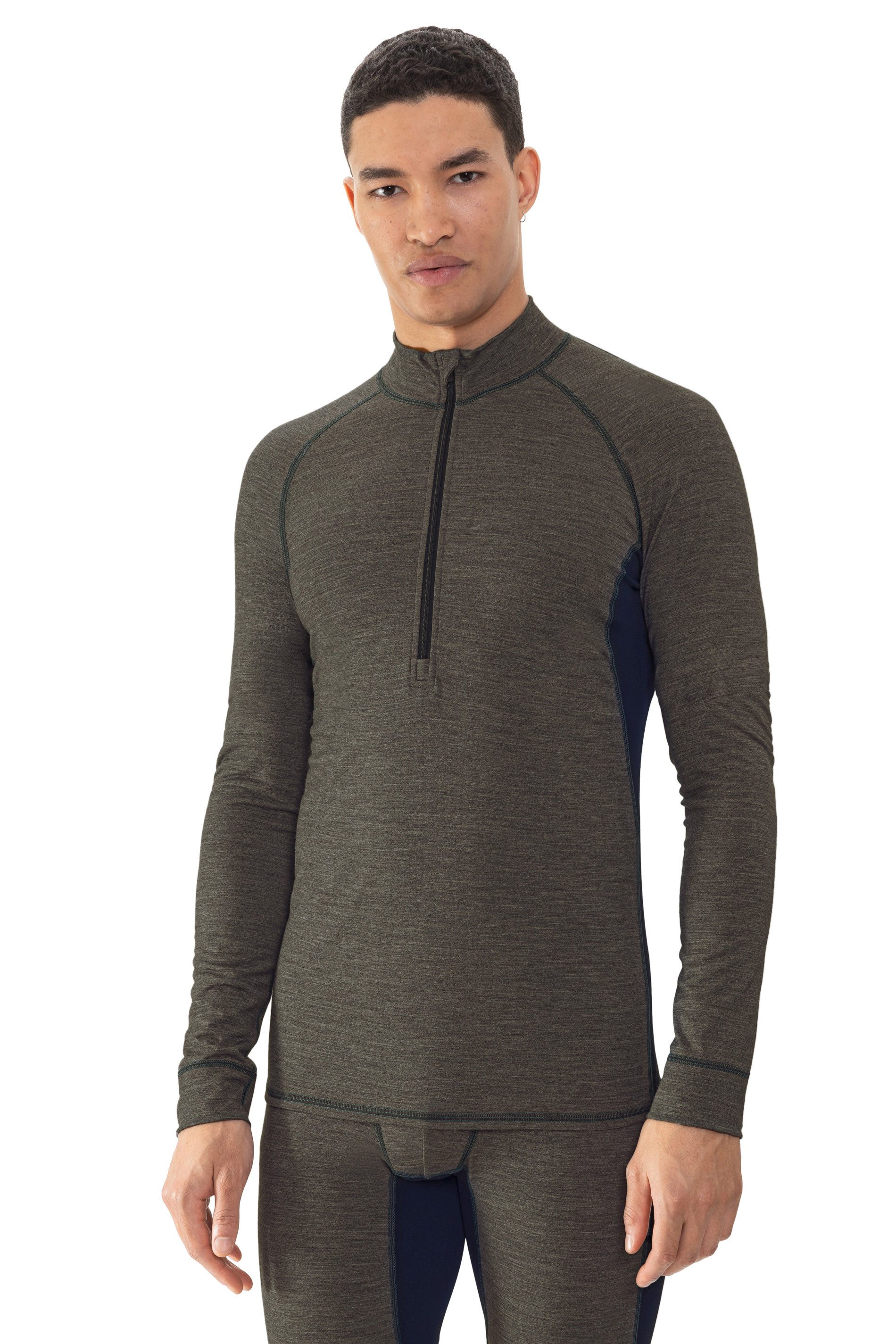 Mey Langarmshirt Prfrmnc+ Stehkragen mit Reißverschluss, schnelltrocknend