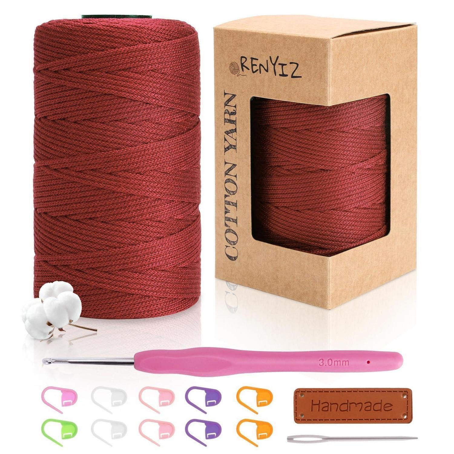 LuxusKollektion Makramee Garn 2.5mm 250g 210m Baumwolle Hekeln Häkelwolle