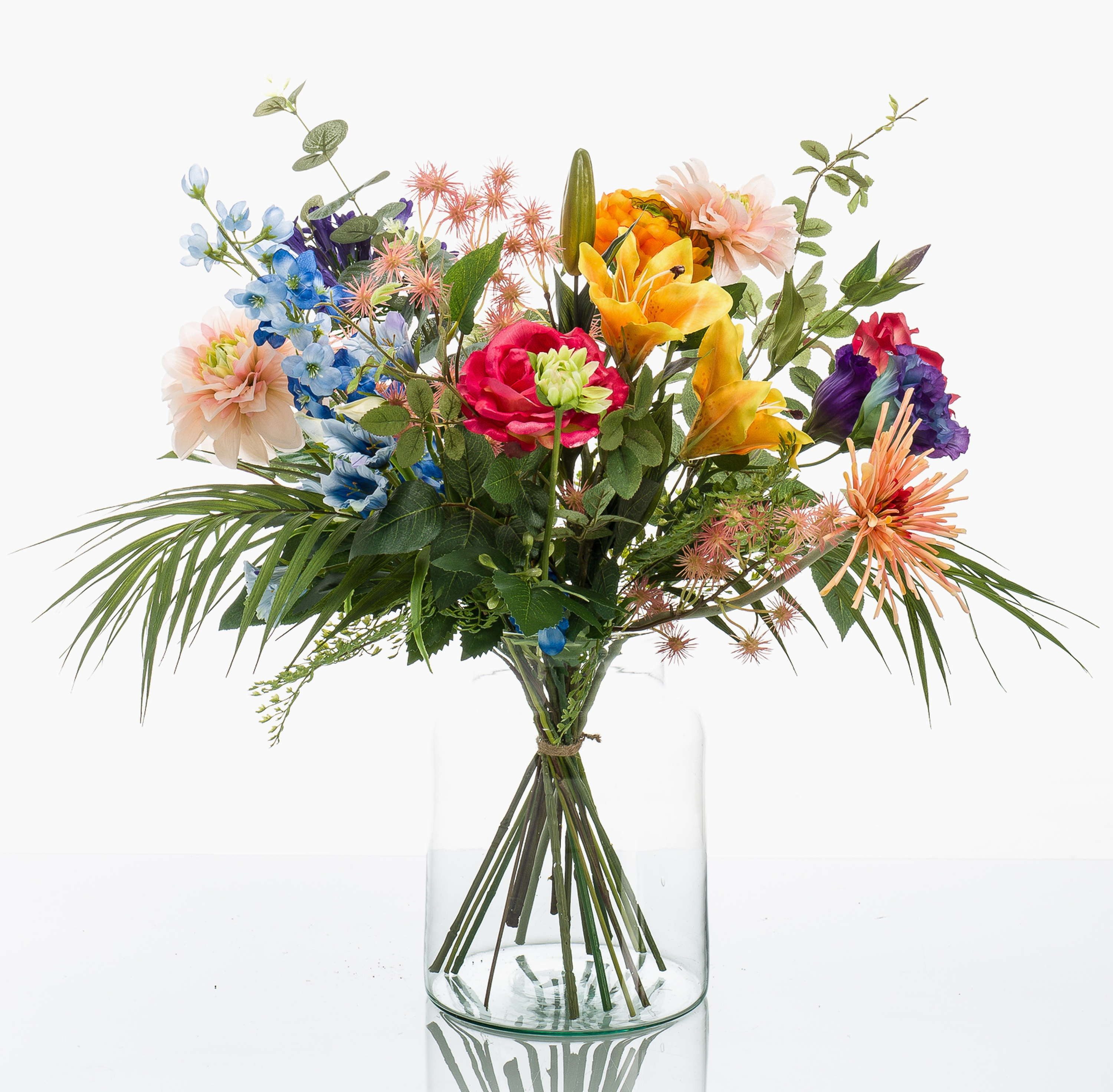 Kunstblumenstrauß Blumenstrauß künstlich Feme, bunt, 60cm, Ø40cm, artplants, Höhe 60.0 cm