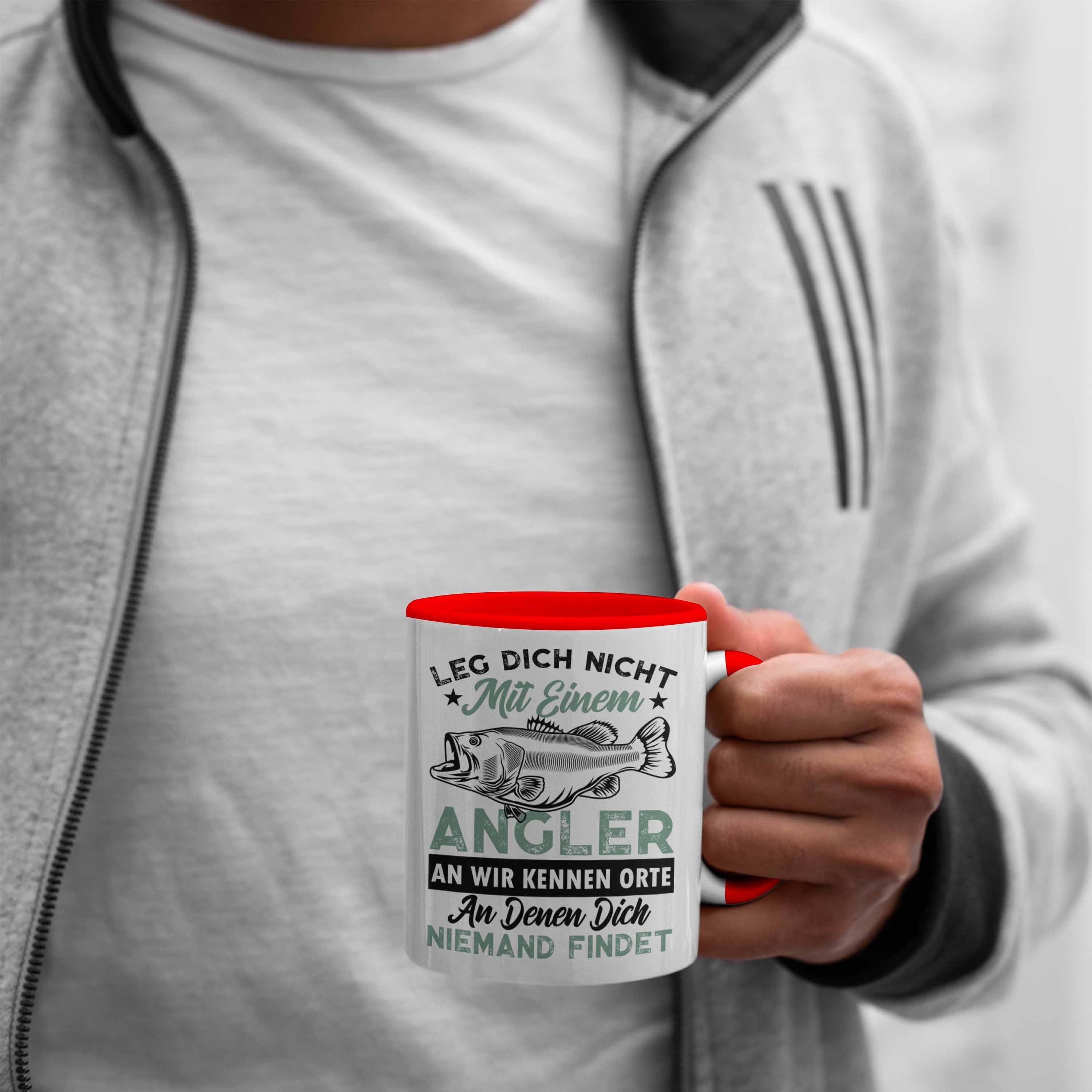 zum Spruch Fischen Leg Angler Trendation Dich Fischer Rot Tasse Tasse Trendation An Nicht Einem Angeln Geschenkidee Lustiger Mit -