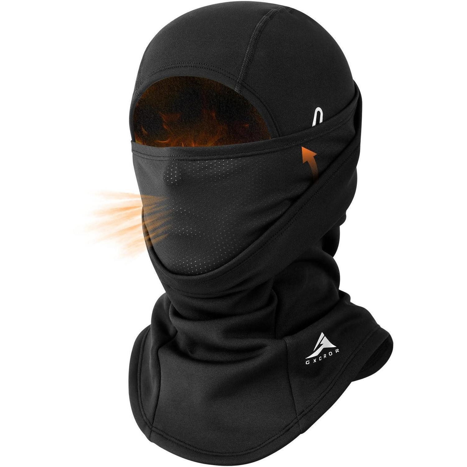 Sturmhaube Sturmhaube Balaclava Skimaske winddicht doppellagig Winter Schwarz