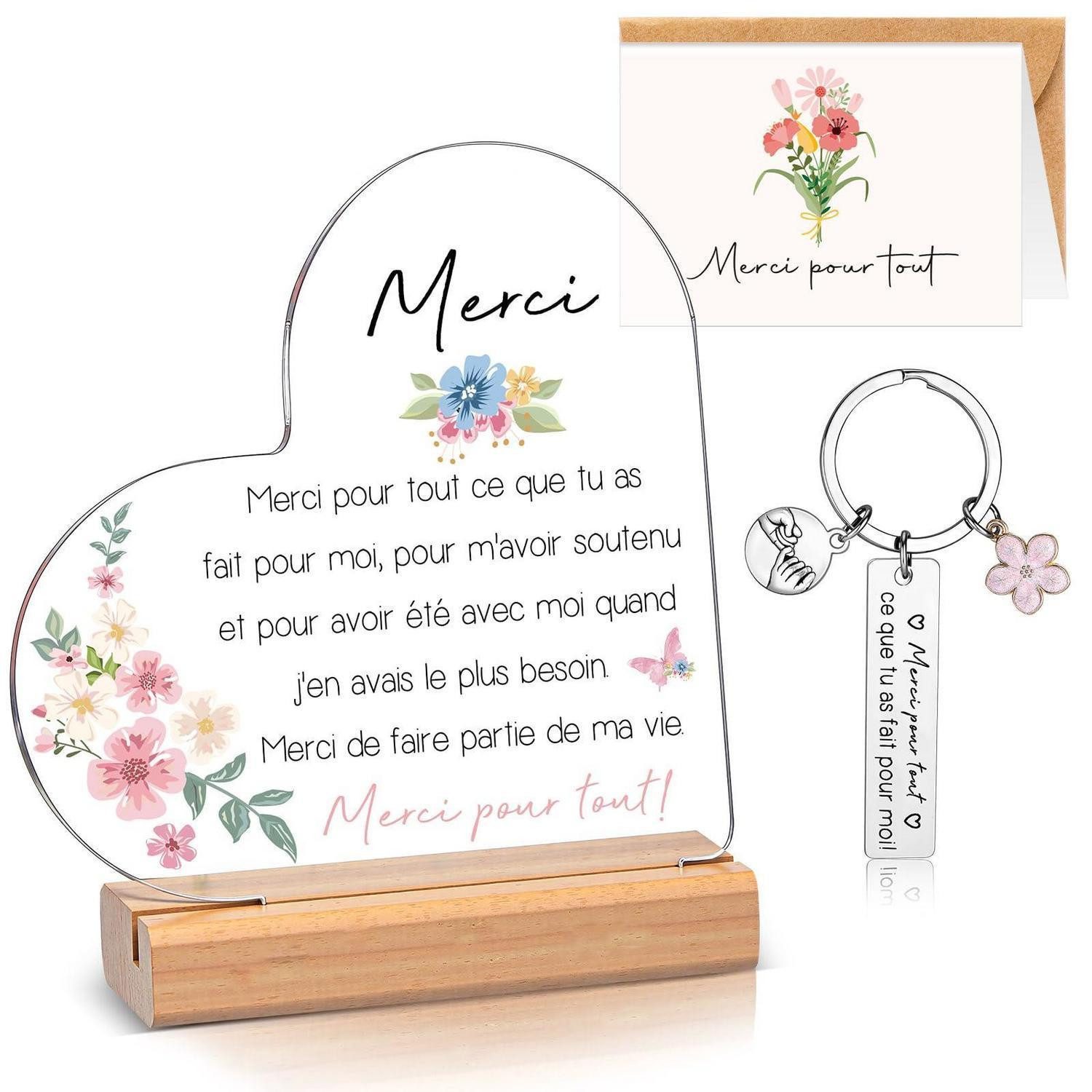 LuxusKollektion Dankeskarte Dankeschön Geschenk Set Acryl Schlüsselanhänger Karte