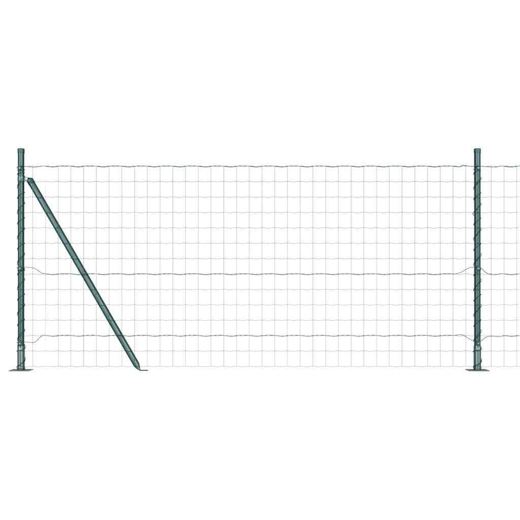 vidaXL Gartenzaun Euro-Zaun mit Betonsockel 25 x 1,0 m PVC-beschichteter Stahl, (1-St)