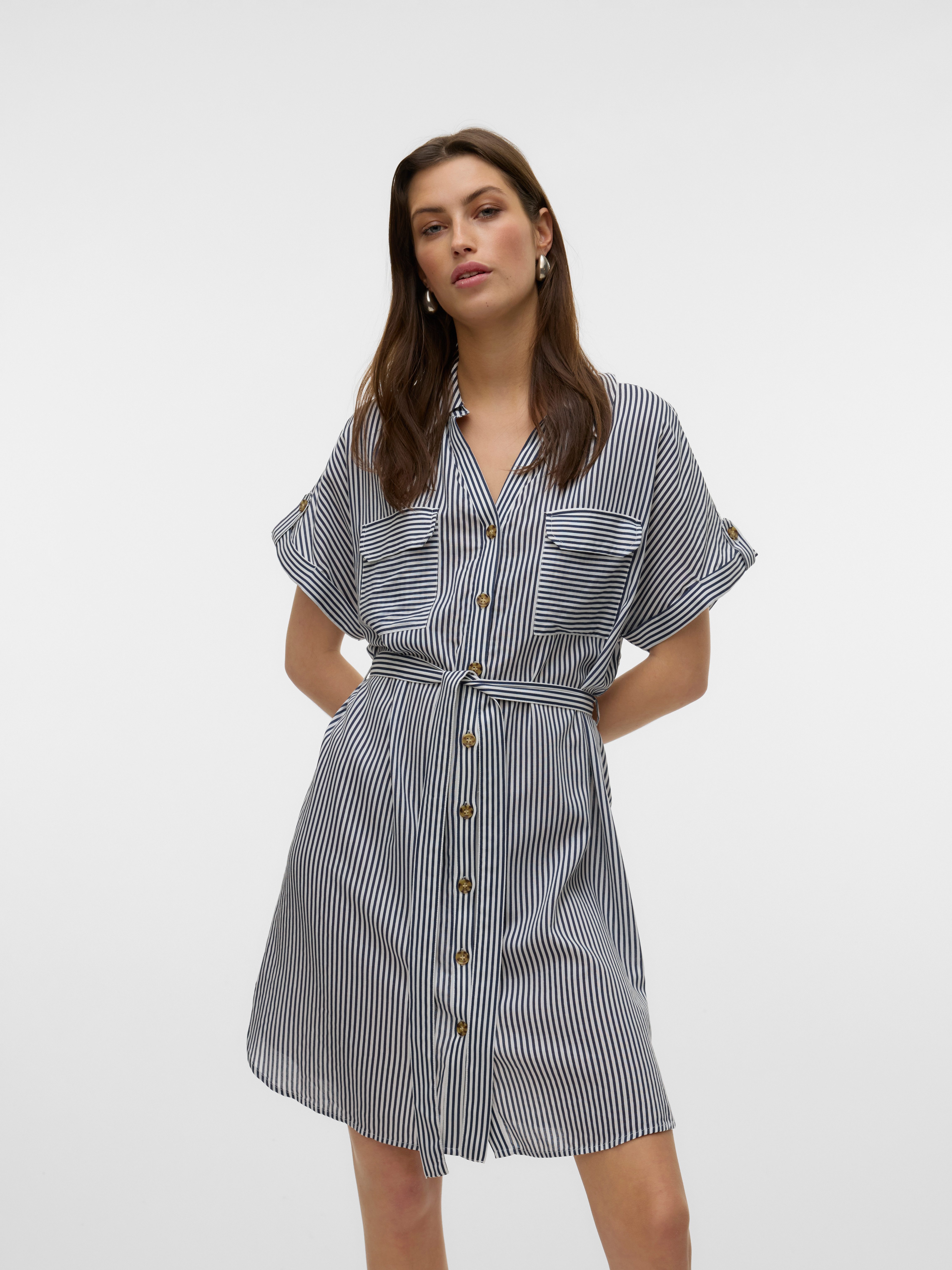 Vero Moda Midikleid VMBUMPY SS SHORT SHIRT DRESS WVN GA NOOS Sommerkleid günstig online kaufen