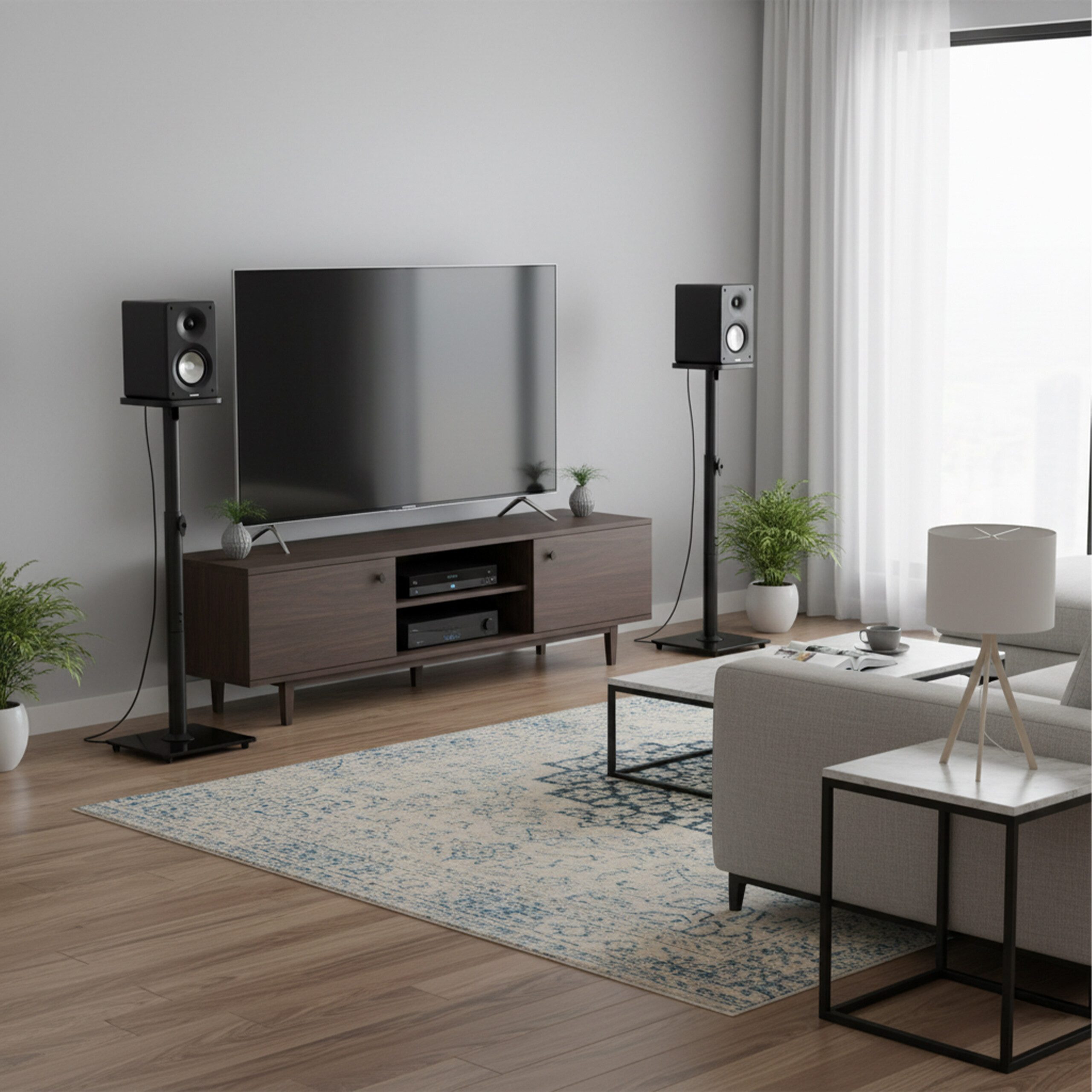 relaxdays Lautsprecherständer Verstellbare Lautsprecherständer 2er Set, (2-tlg., schwarz)