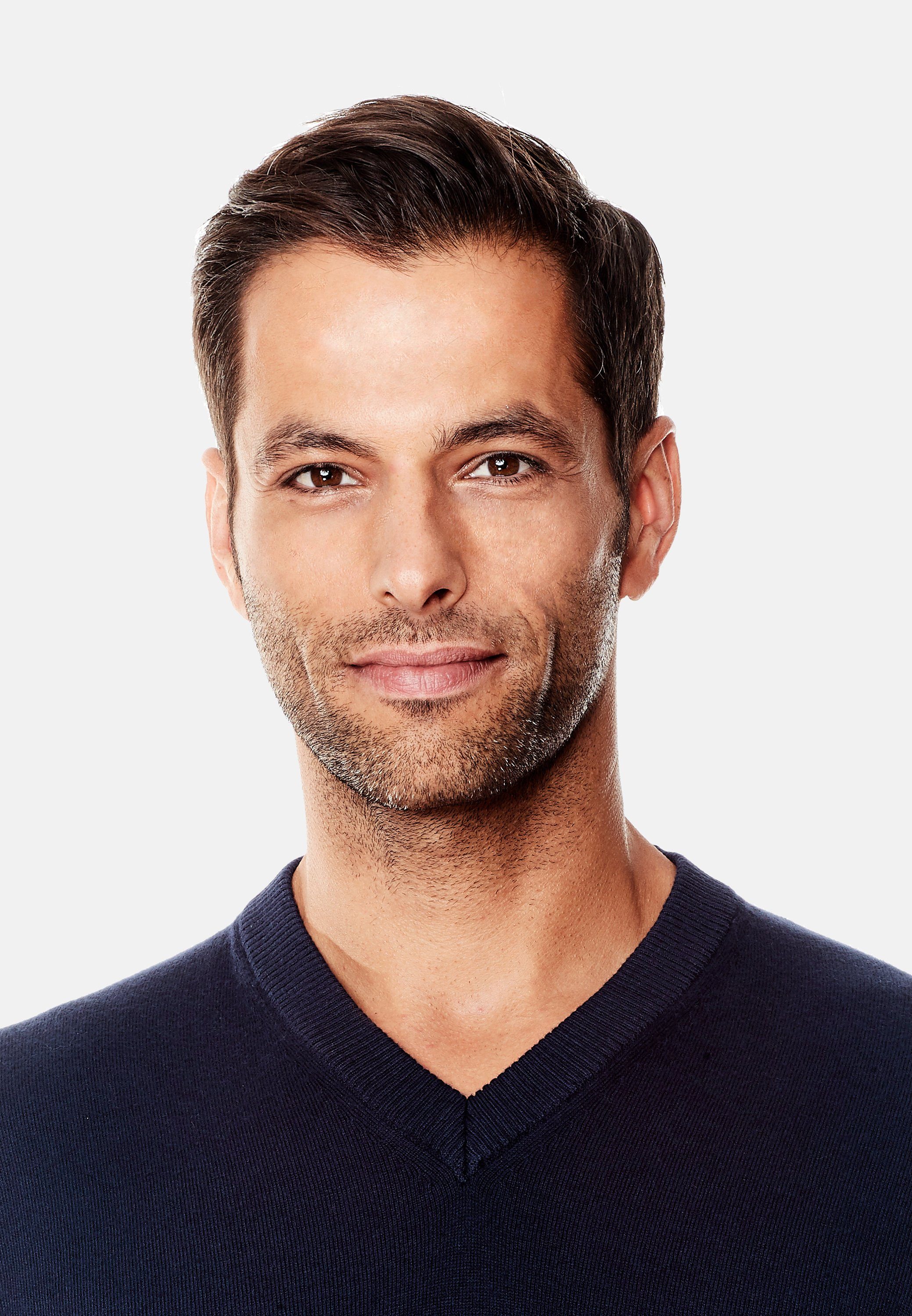 Vincenzo Boretti V-Ausschnitt-Pullover tailliert V Neck