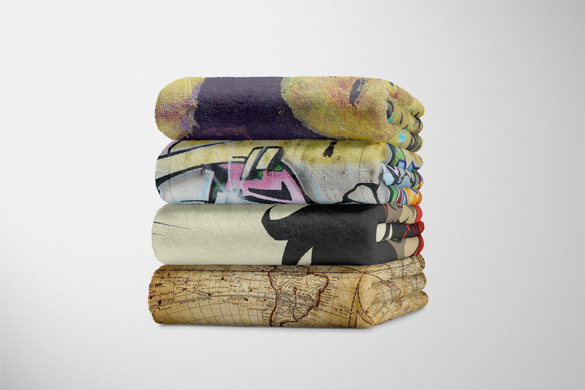 Sinus Art (1-St), Baumwolle-Polyester-Mix Rot Fotomotiv mit Ma, Handtücher Saunatuch Handtuch Handtuch Strandhandtuch Superheldin Kuscheldecke