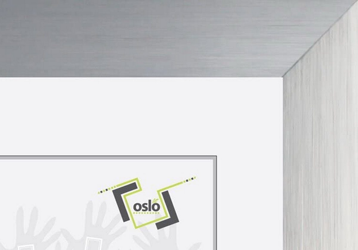 Oslo MasterLine Einzelrahmen Aufsteller Drehspannfedern, matt 3 Rahmenfarbe breit stabilem cm mit silber Aluminium Echtglas gebürstet cm Bilderrahmen Format 18x24