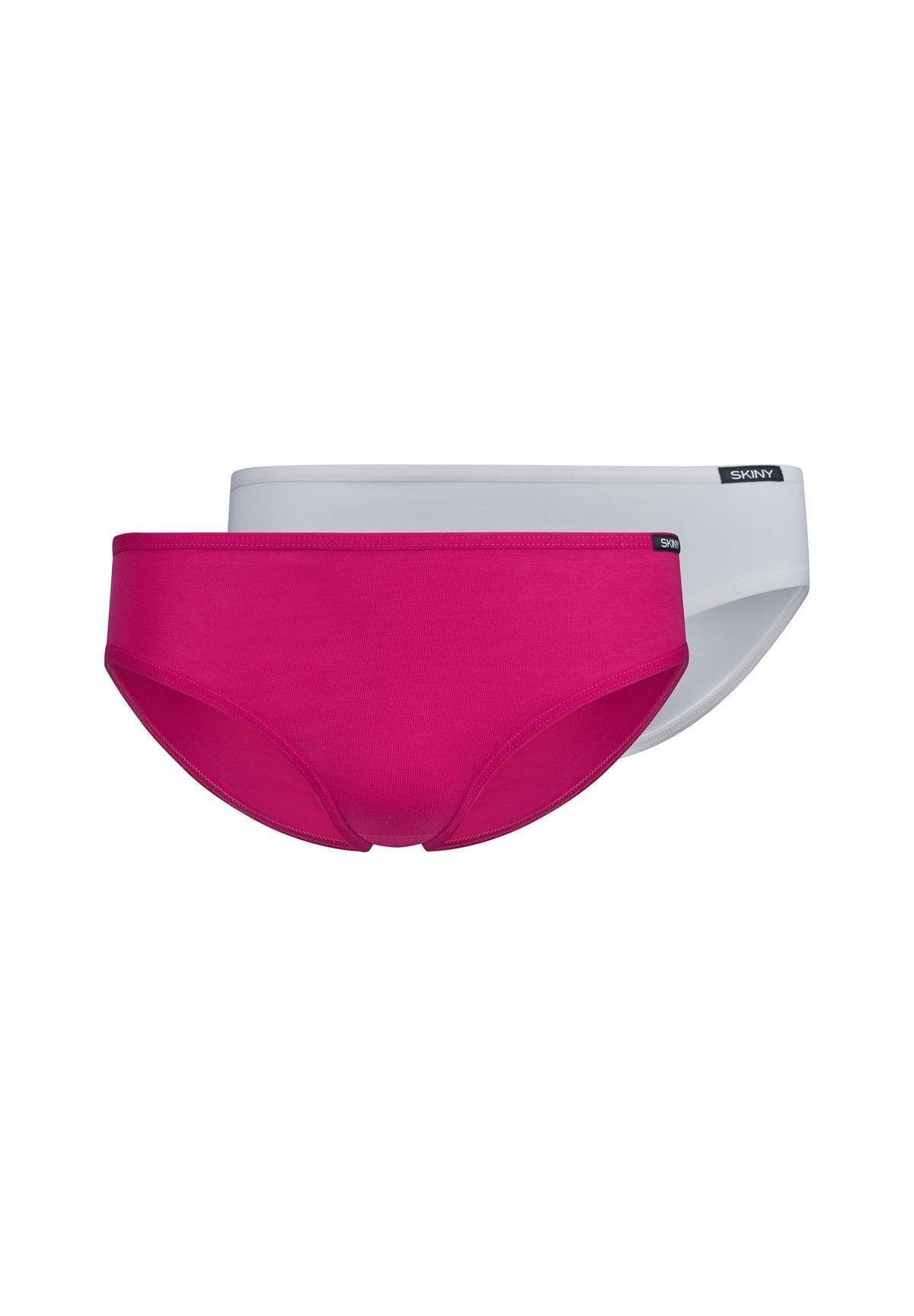 Skiny Slip Mädchen Slip, 2er Bikini Rio-Slip, - Briefs Pink/Weiß Pack