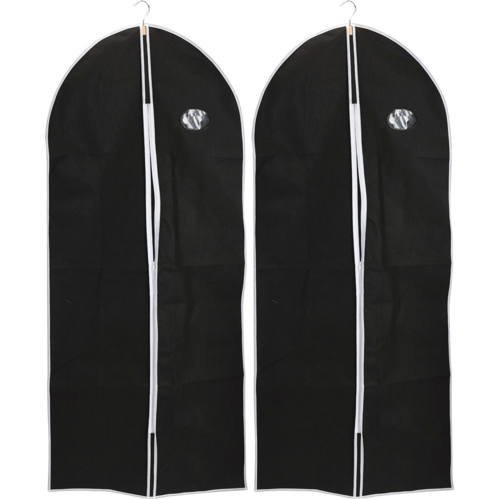 Koopman Kleiderschutzhülle Kleiderhülle Kleidersack Anzugtasche 2 er Set (2 St) 2er Set, Polyester, Sichtfenster, Schwarz
