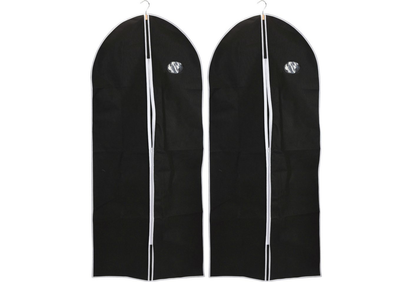 Koopman Kleiderschutzhülle 60x137 cm Altes Modell Stoff 2 er Set (Set, 2 St., Packung) 2er Set, Polyester, Sichtfenster, Schwarz