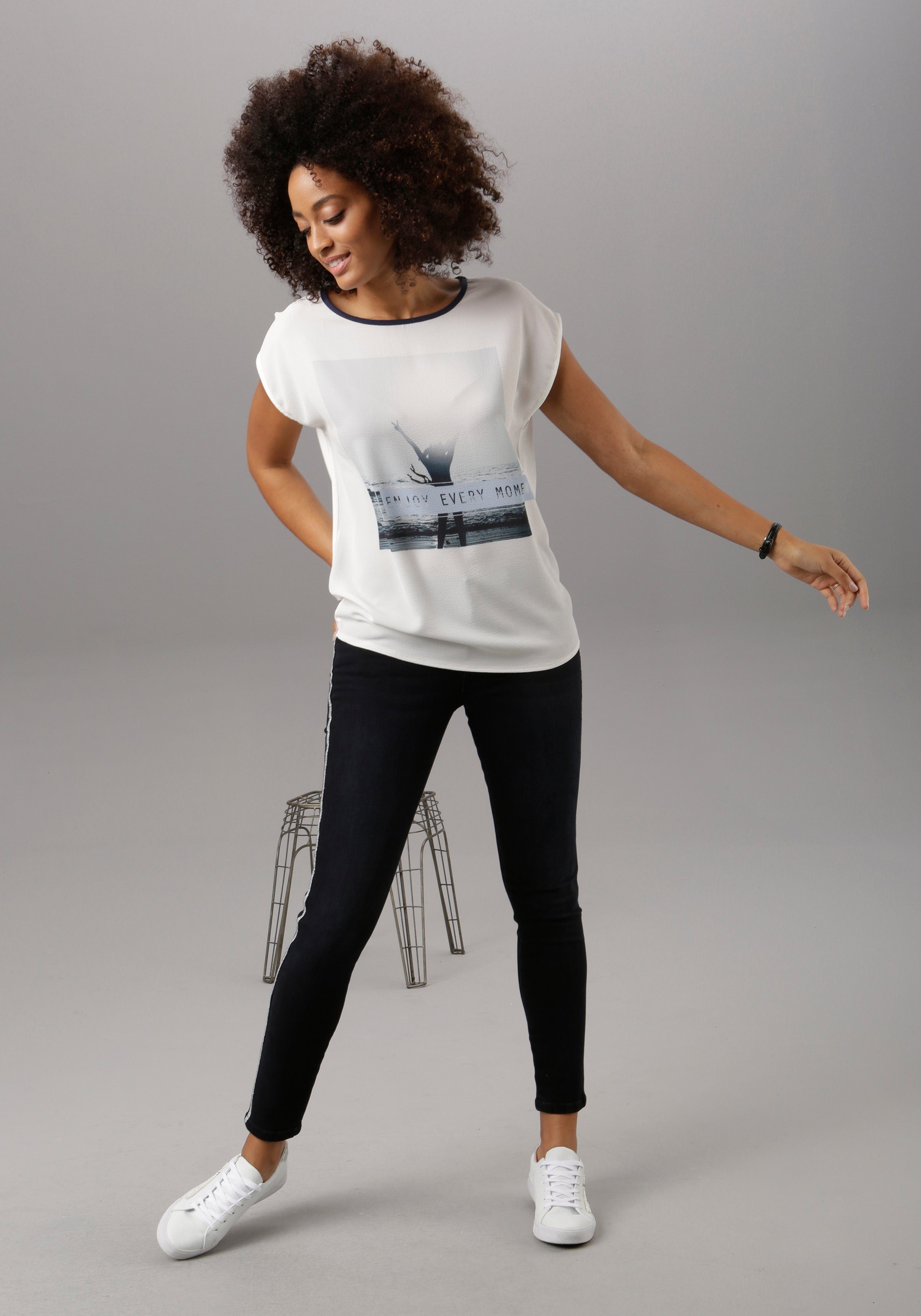 Aniston SELECTED Blusenshirt im Materialmix