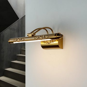 Licht-Erlebnisse Bilderleuchte BILDERLEUCHTE, LED fest integriert, LED Wandlampe in Bronze Jugendstil 50 cm