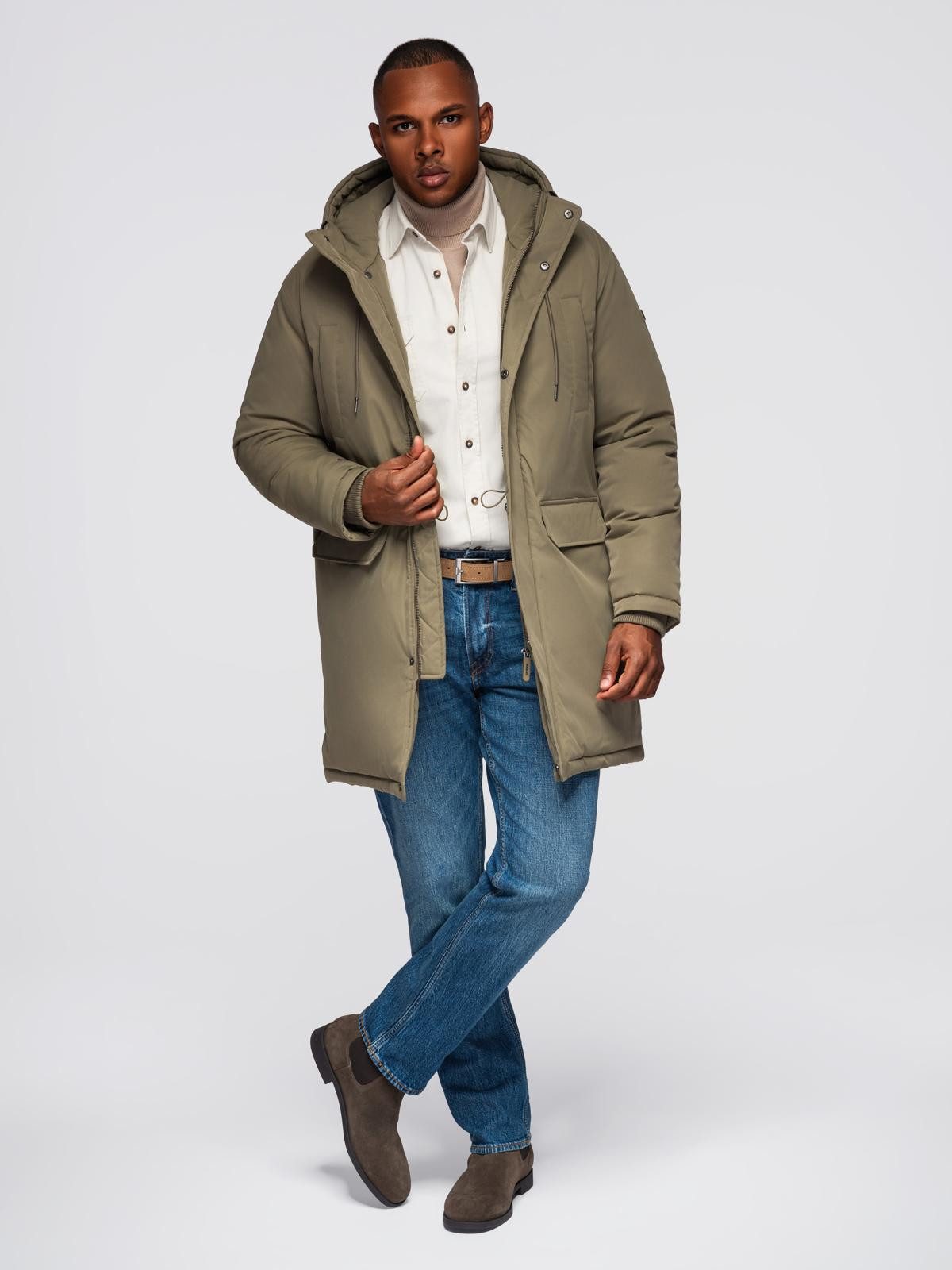 OMBRE Steppmantel Klassischer langer Herrenparka