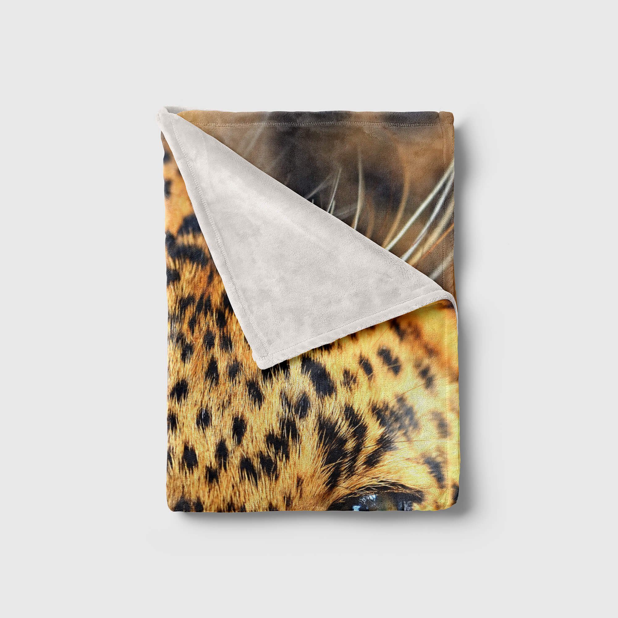Saunatuch Kuscheldecke Jaguar (1-St), Tiermotiv Baumwolle-Polyester-Mix Handtuch Handtuch Art Sinus Handtücher Raubkatze, Strandhandtuch mit