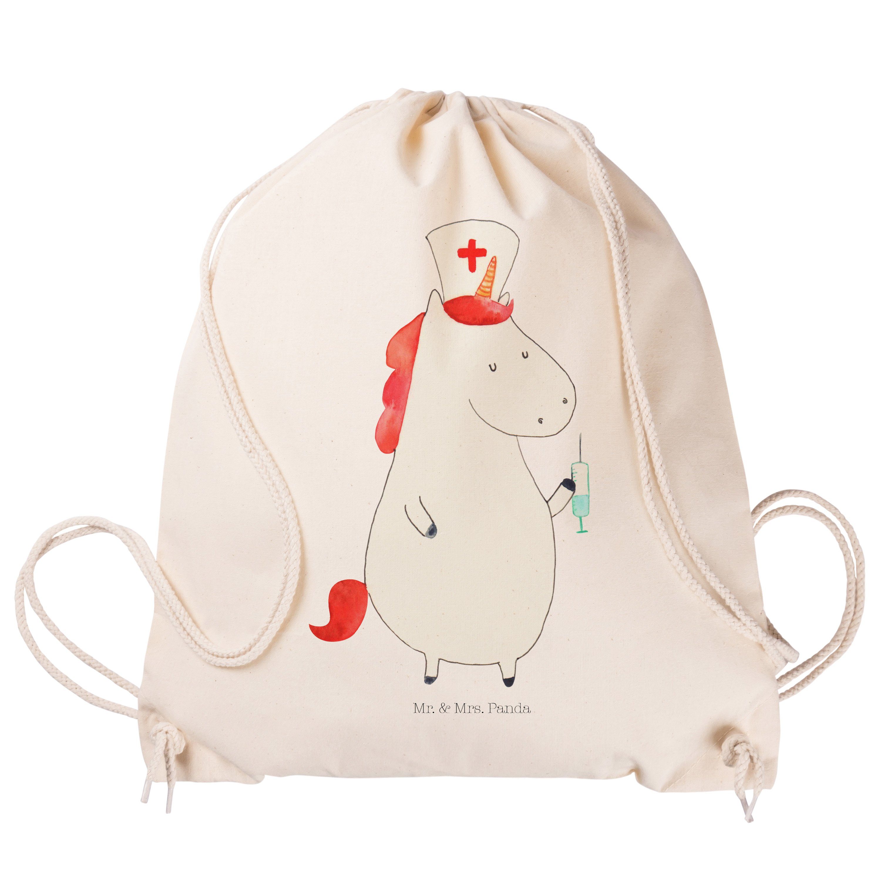 Mr. & Krankenschwester Tasch Einhorn - - (1-tlg) Sporttasche Geschenk, Panda Stoffbeutel, Mrs. Transparent