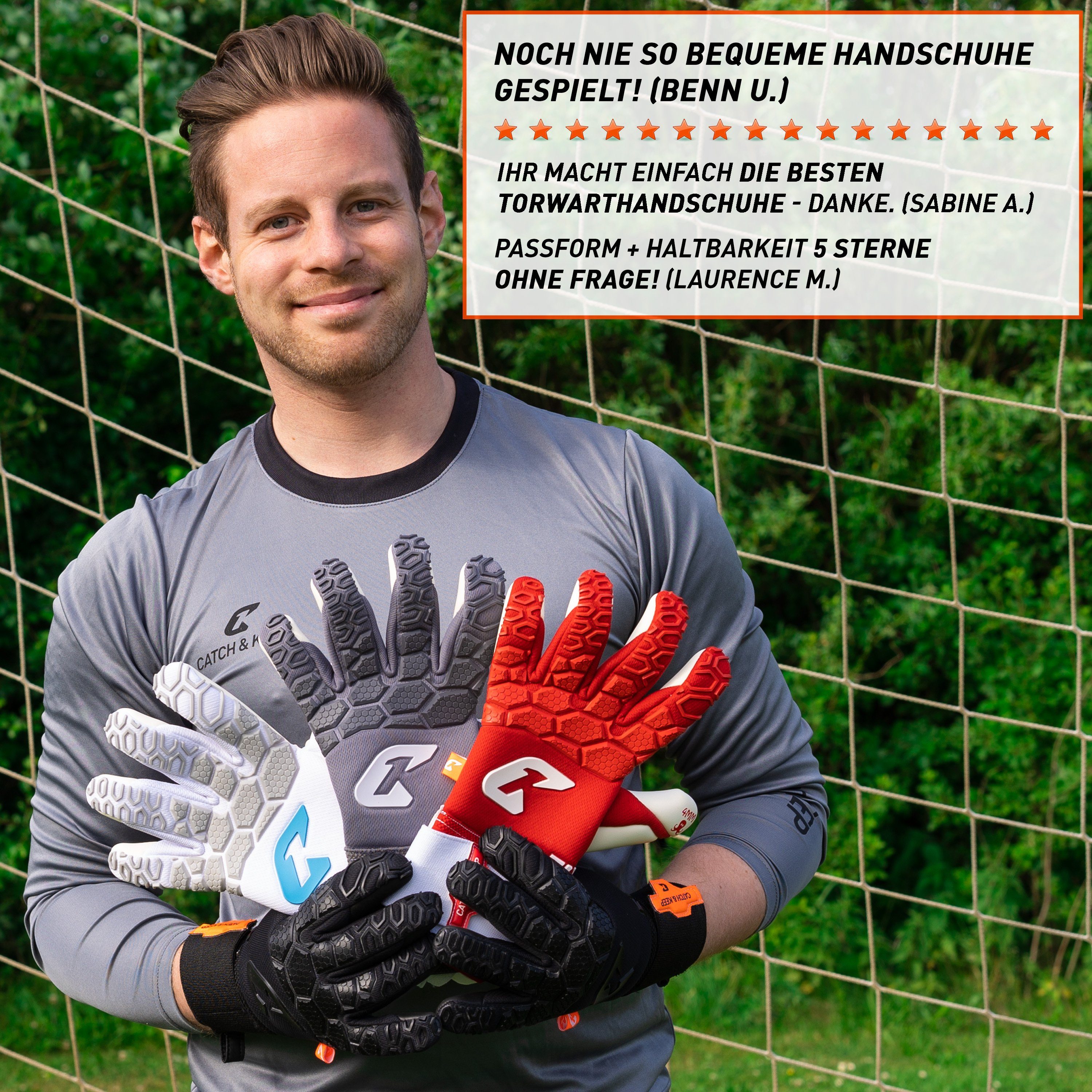 Catch & Keep Torwarthandschuhe Fly Soul Torwarthandschuhe – Profi Griffhandschuhe mit Fingerschutz