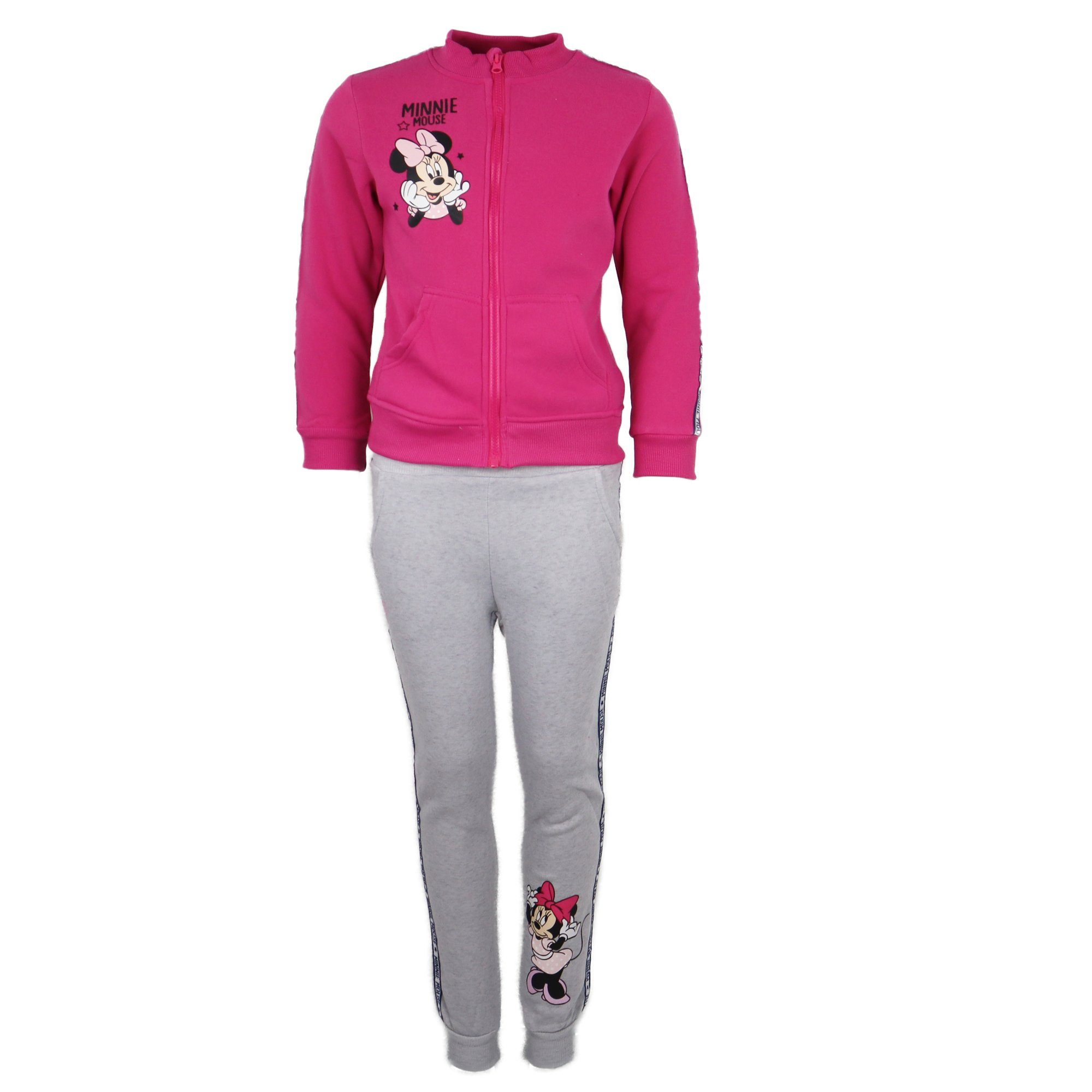 Trainingsanzug Disney Minnie Mouse Pink/Grau Jogginganzug Kinderanzug 