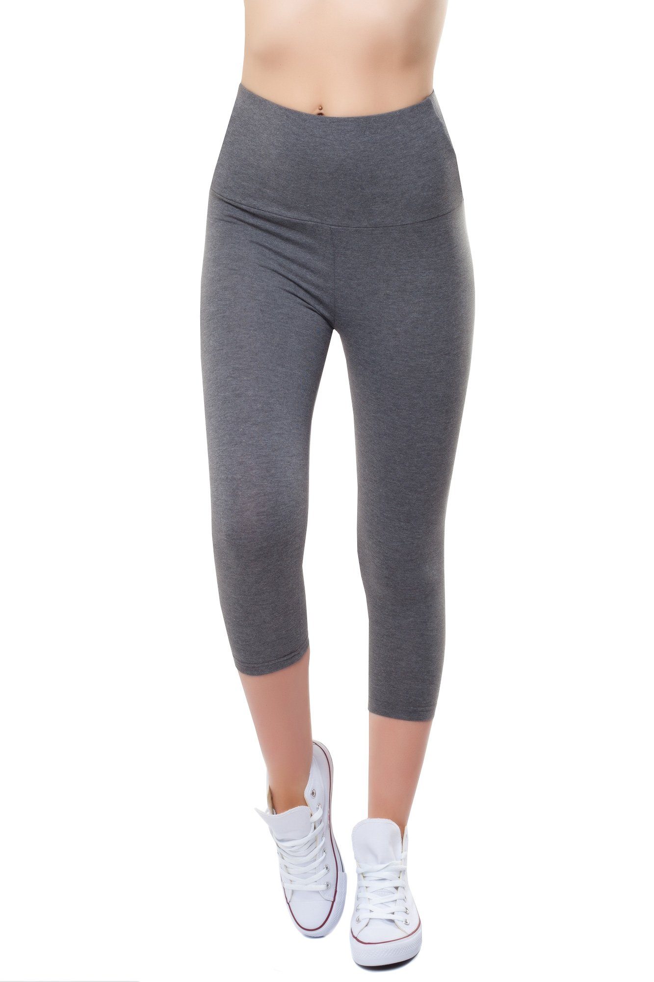 Bongual Highwaist Leggings Damen 3/4 Leggins hoher Bund Capri-Leggings aus günstig online kaufen