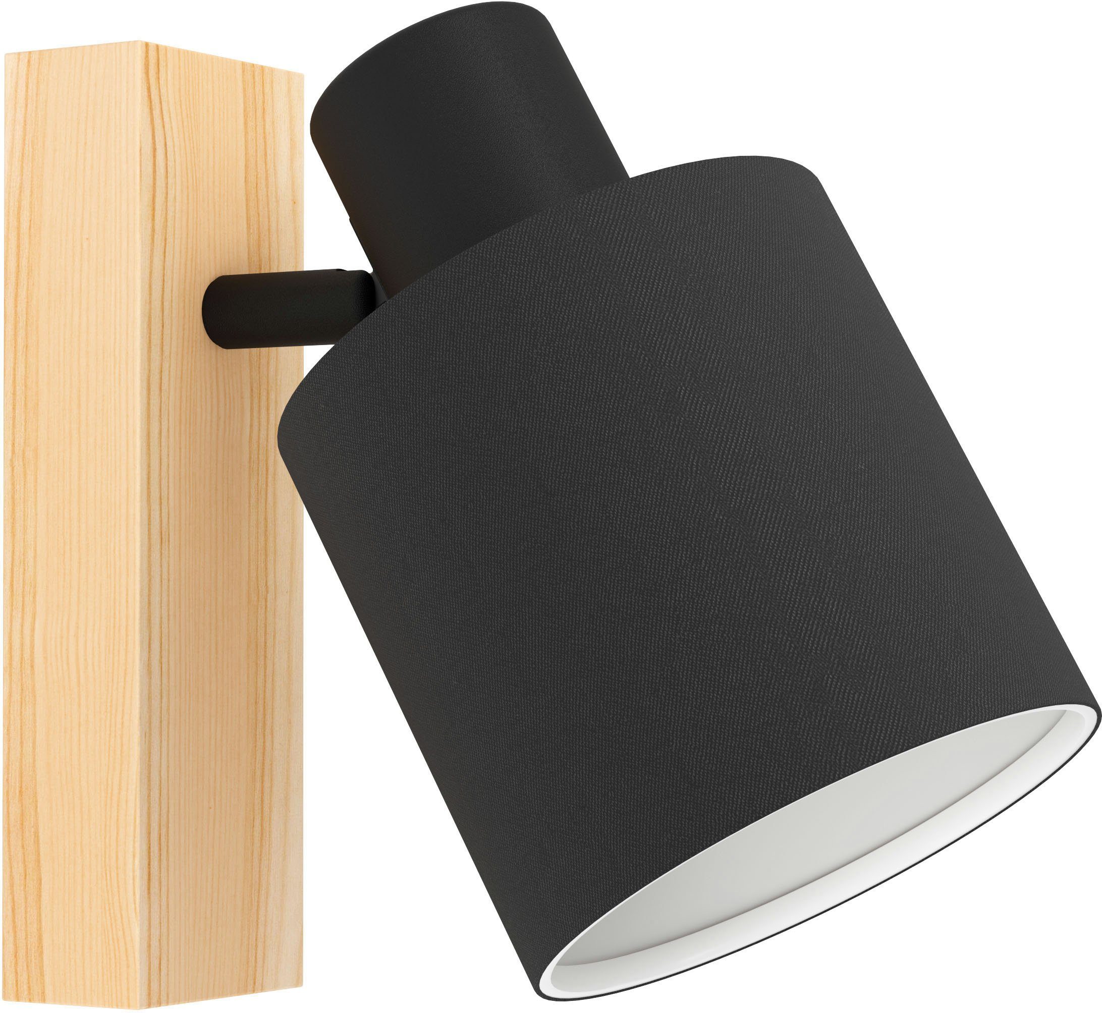 schwarz Deckenspot Leuchtmittel, wechselbar, - Holz, E27 BATALLAS, Leuchtmittel Stahl - braun EGLO exkl. in Deckenspot ohne aus 10W und
