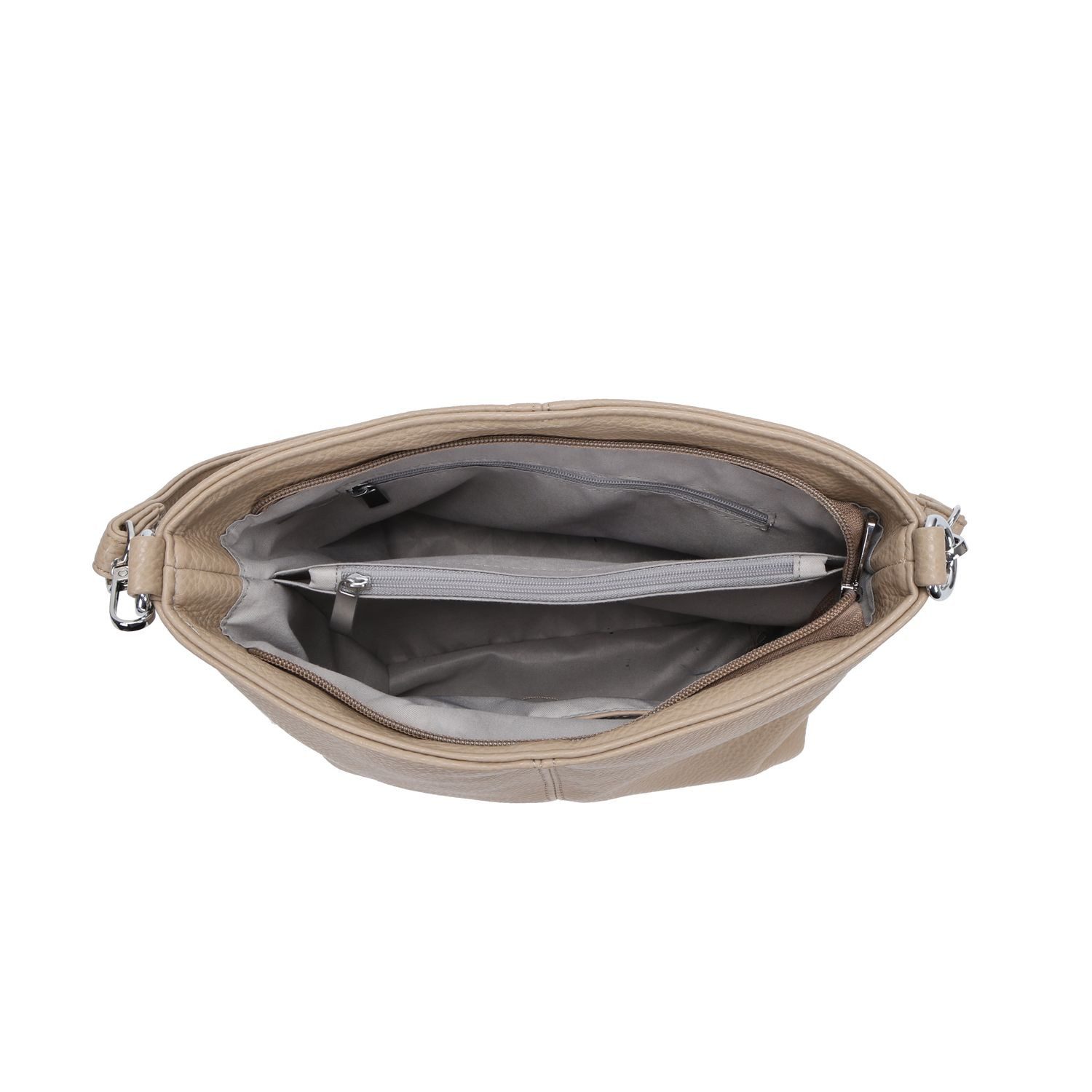 ITALYSHOP24 Schultertasche DAMEN TASCHE SHOPPER Hobo Bag Reise Freizeit Urlaub Leder Optik leicht (Spar-Set: Tasche mit 2 Gürtel, Zusatz Muster Stoffgurt Umhängeband), Handtasche Crossbody Umhängetasche Beuteltasche Crossover BodyBag