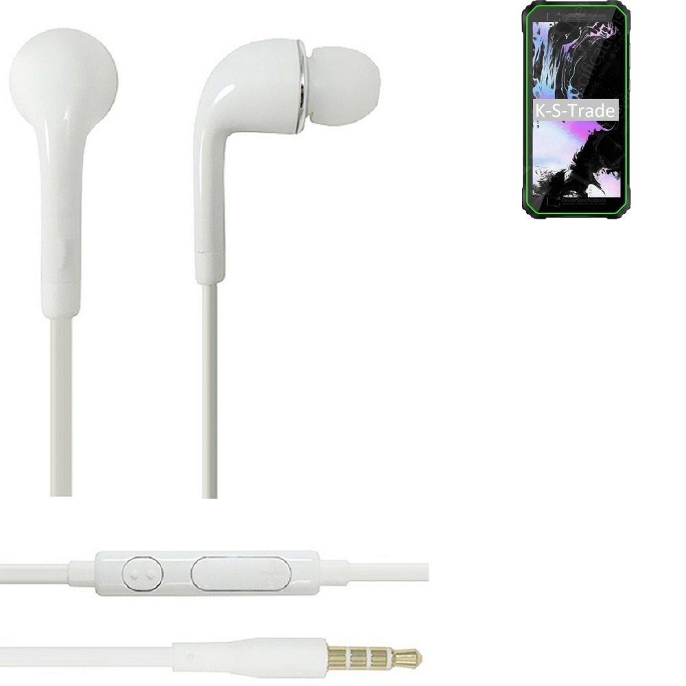 K-S-Trade für Blackview Oscal S60 Pro Night Vision In-Ear-Kopfhörer (Kopfhörer Headset mit Mikrofon u Lautstärkeregler weiß 3,5mm)