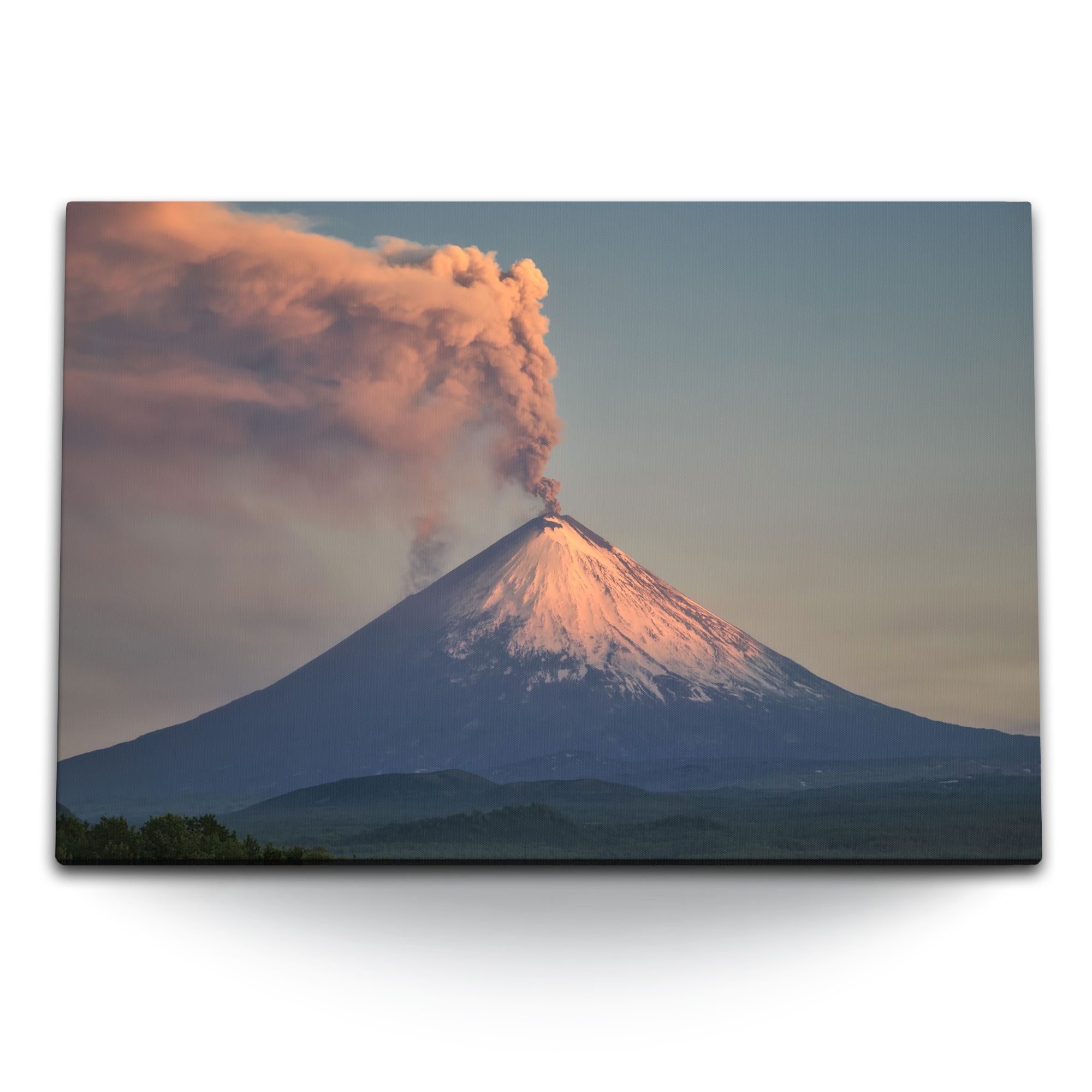 Leinwandbild 120x80cm Wandbild auf Leinwand Kamtschatka Vulkan Vulkaneruption Vulka