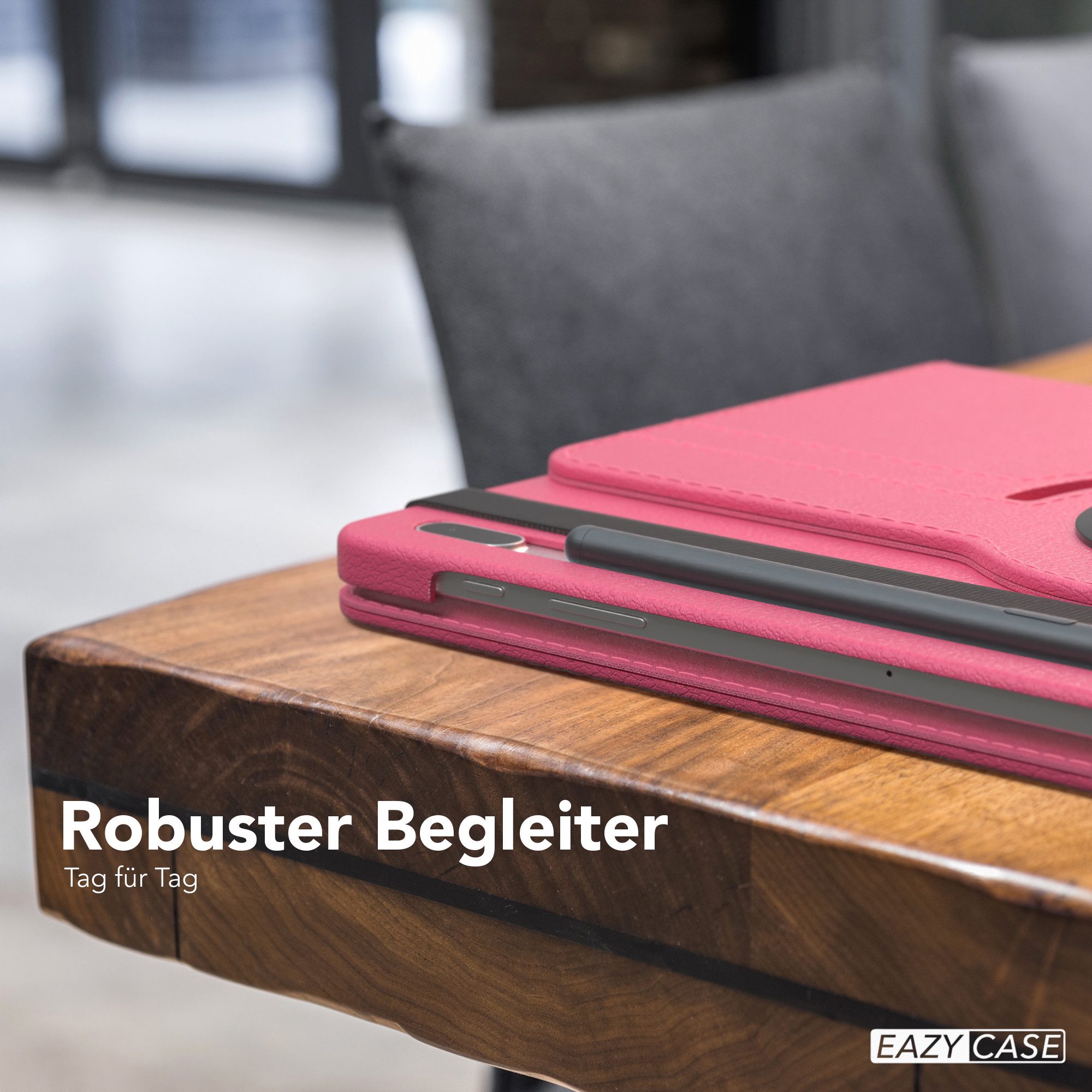 EAZY CASE Tablet-Hülle Rotation Case für Samsung Galaxy Tab S7 FE / 5G 12,4 Zoll, Klapphülle zum Aufstellen Rundum Hülle Book Tablet Slim Klappcase Pink – Bild 2 von 5
