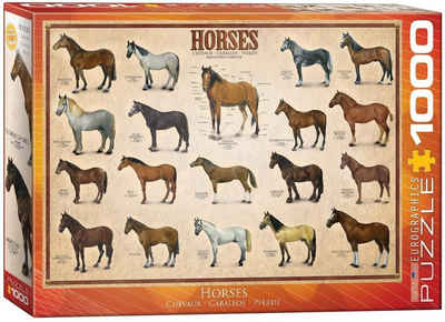empireposter Puzzle Pferderassen der Welt - 1000 Teile Puzzle im Format 68x48 cm, Puzzleteile